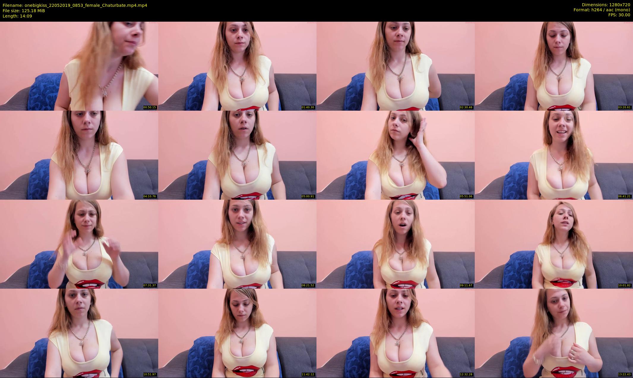 onebigkiss — 15 minute Chaturbate female cam show recording, 720p, May 22, 2019