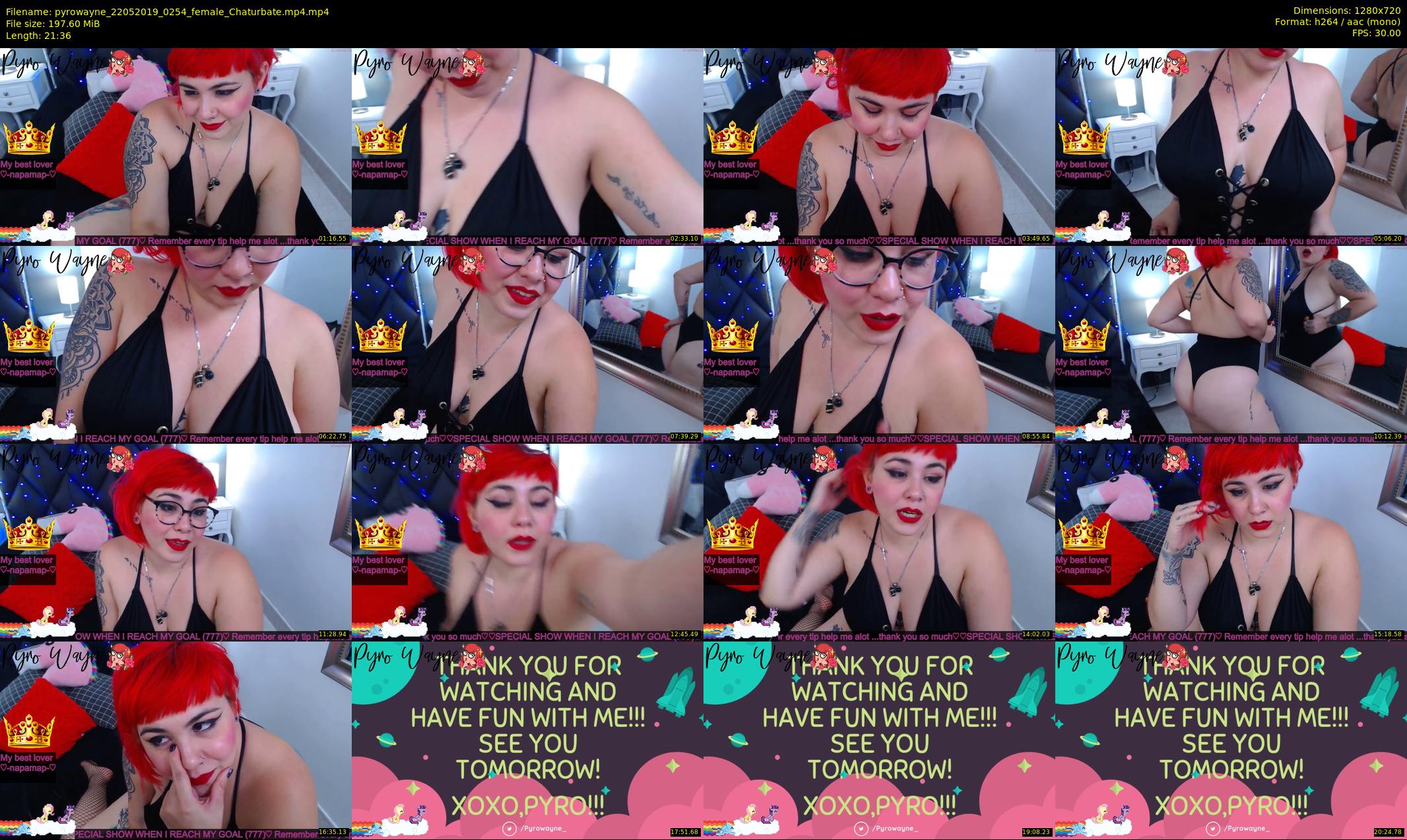 pyrowayne — 22 minute Chaturbate female cam show recording, 720p, May 22, 2019