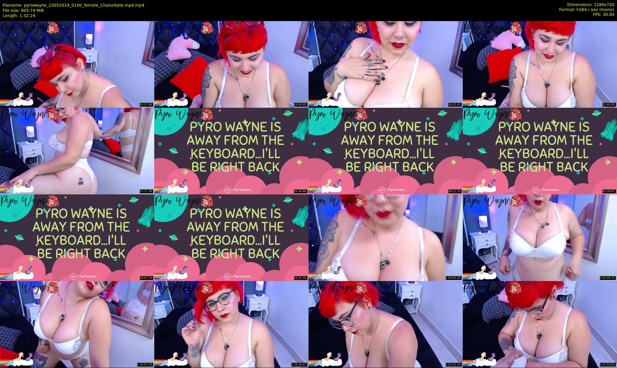 pyrowayne — 93 minute Chaturbate female cam show recording, 720p, May 23, 2019