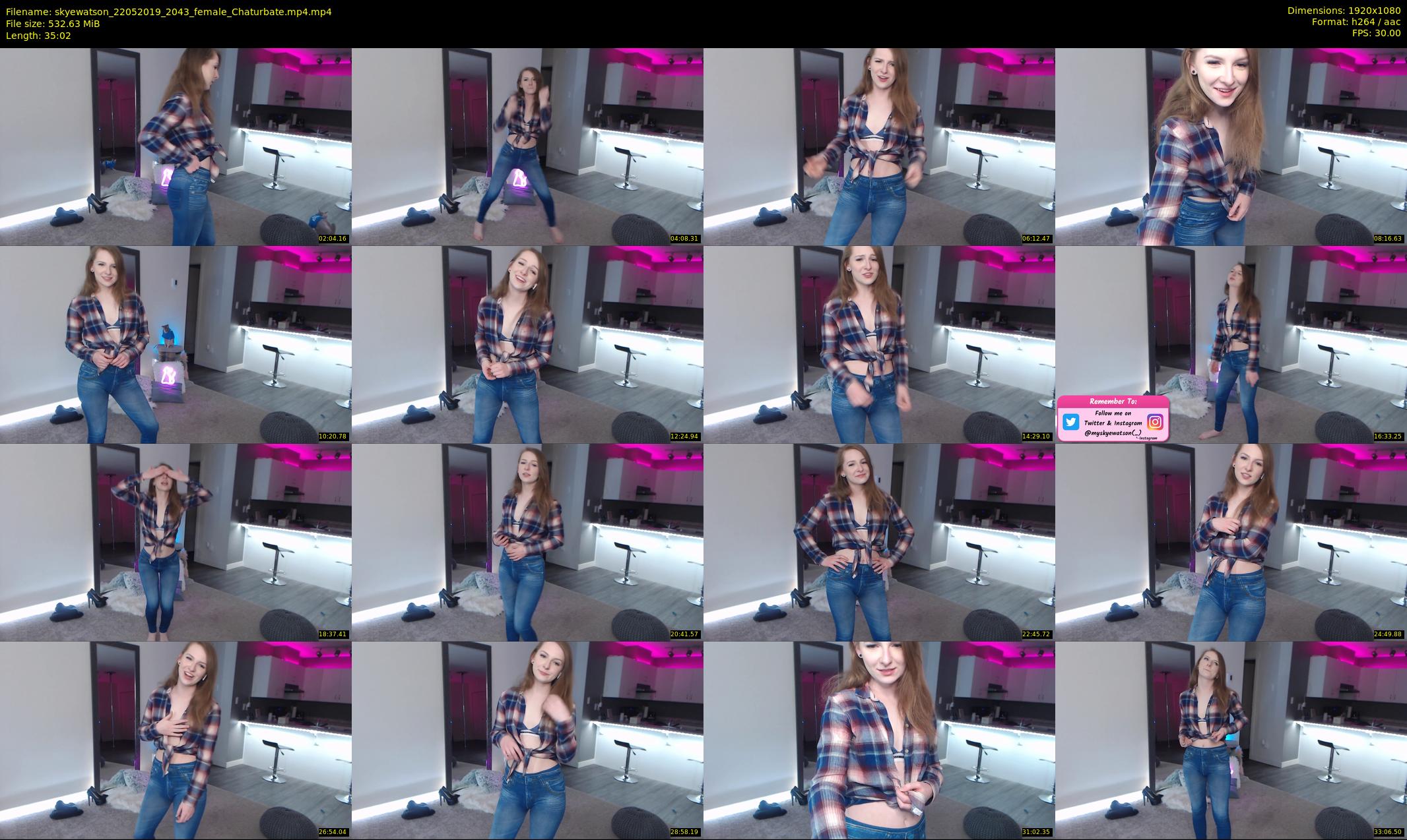 skyewatson — 36 minute Chaturbate female cam show recording, 1080p, May 22, 2019
