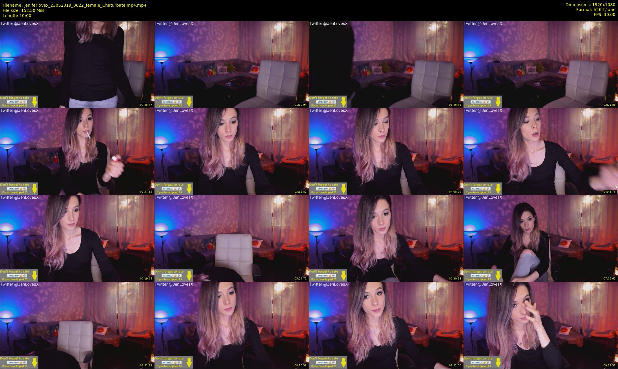 jeniferlovex — 10 minute Chaturbate female cam show recording, 1080p, May 23, 2019