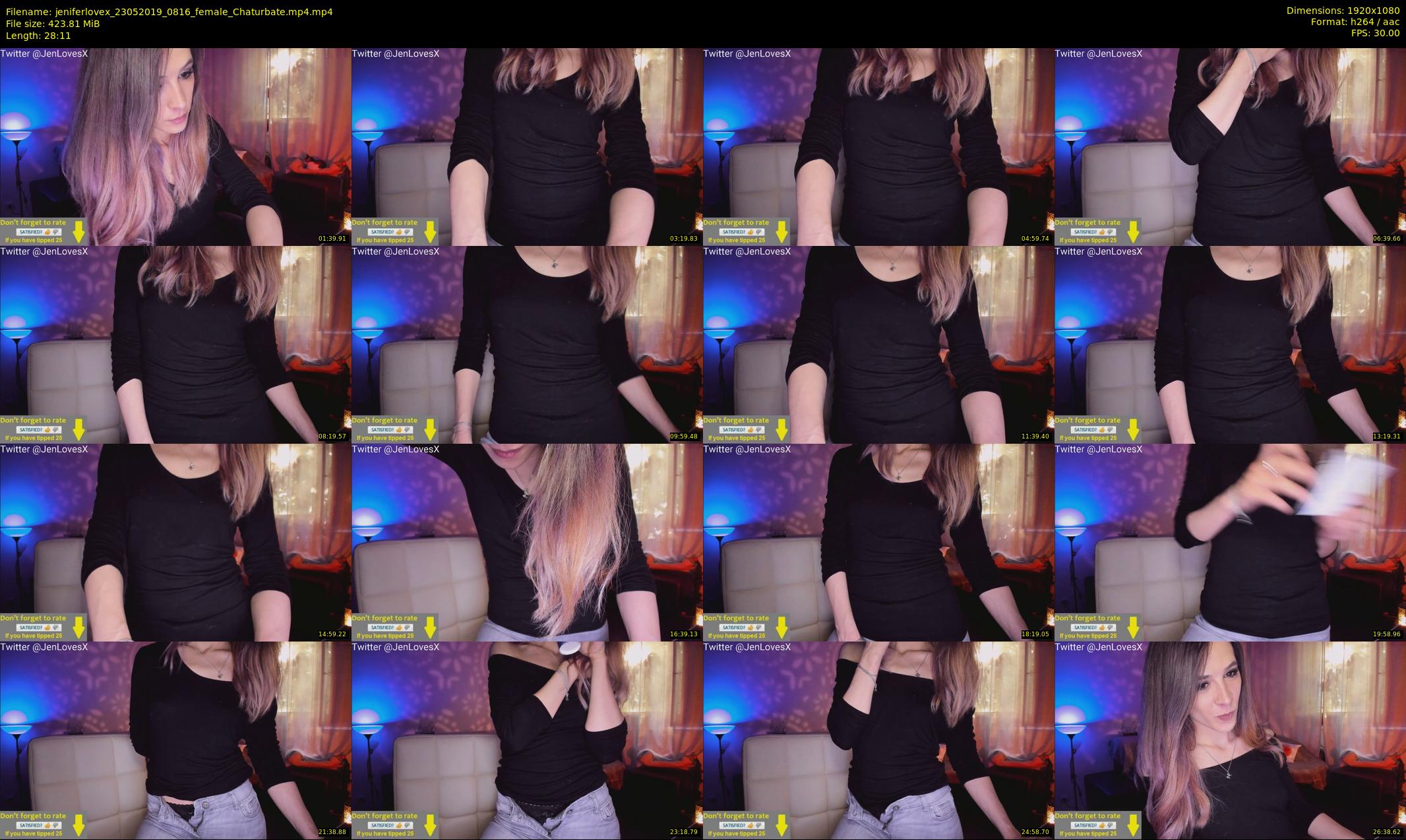 jeniferlovex — 29 minute Chaturbate female cam show recording, 1080p, May 23, 2019