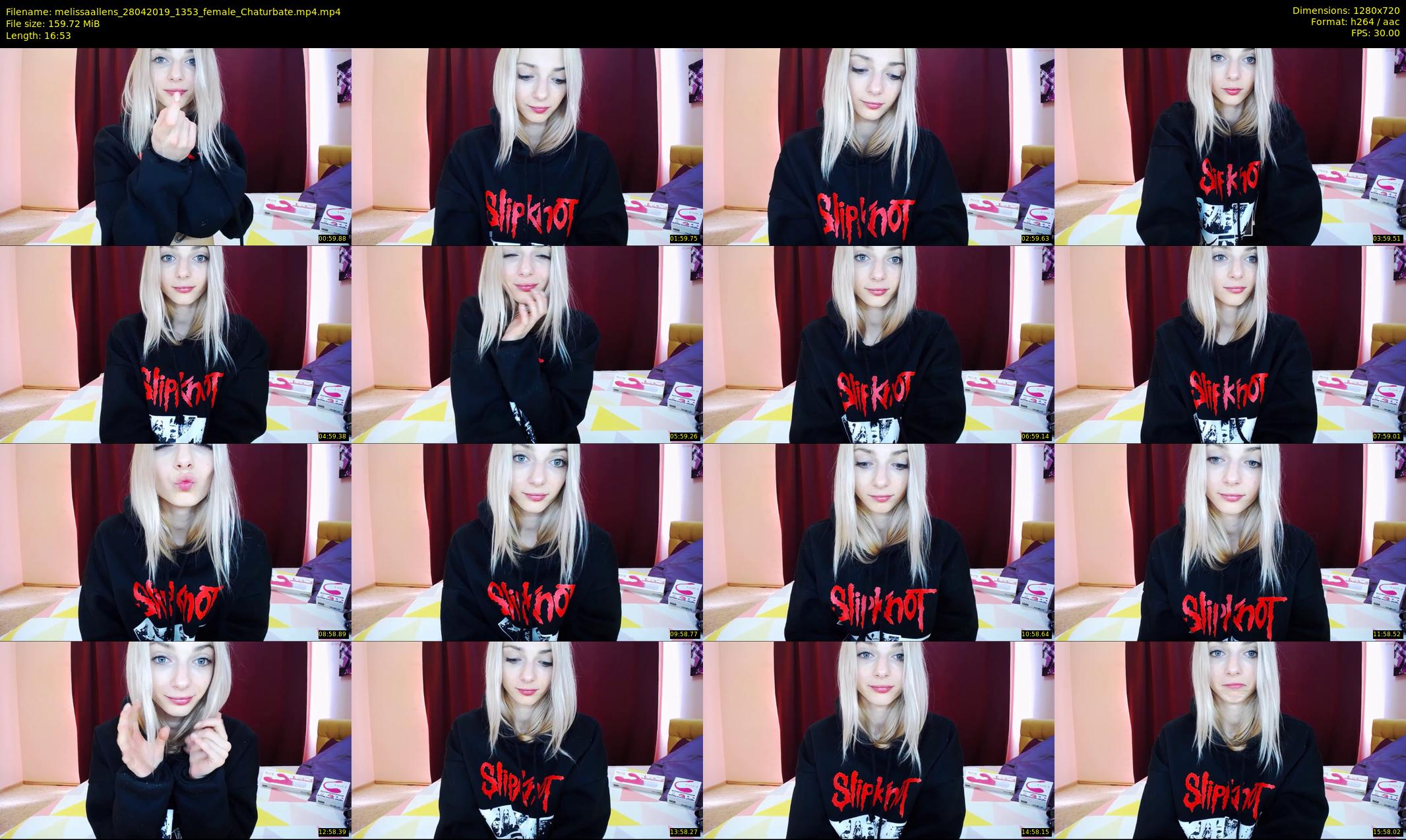 melissaallens — 17 minute Chaturbate female cam show recording, 720p, Apr 28, 2019