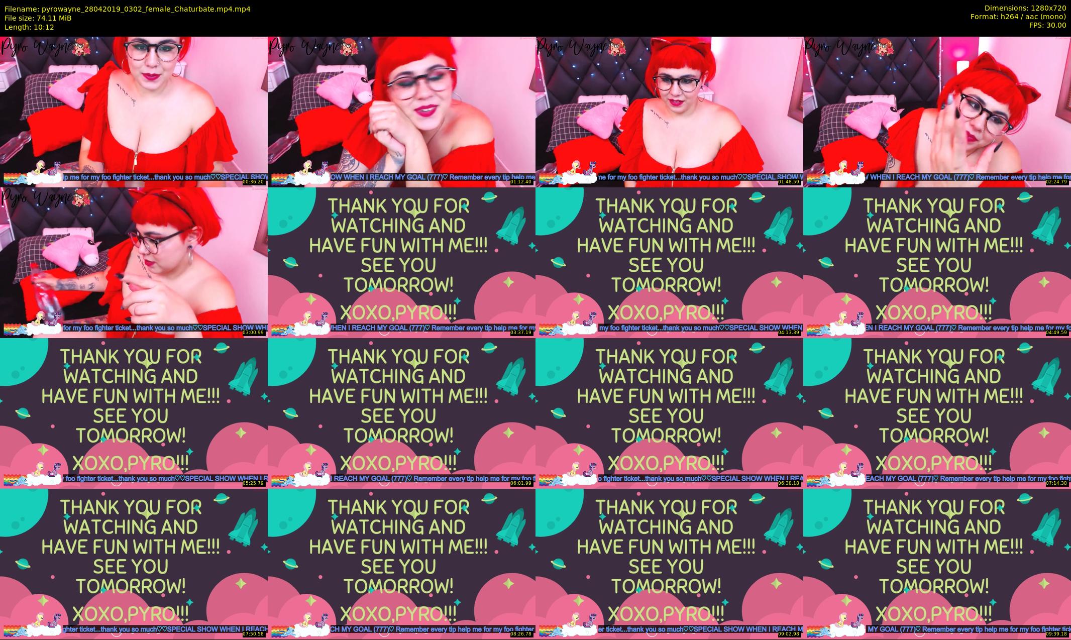 pyrowayne — 11 minute Chaturbate female cam show recording, 720p, Apr 28, 2019