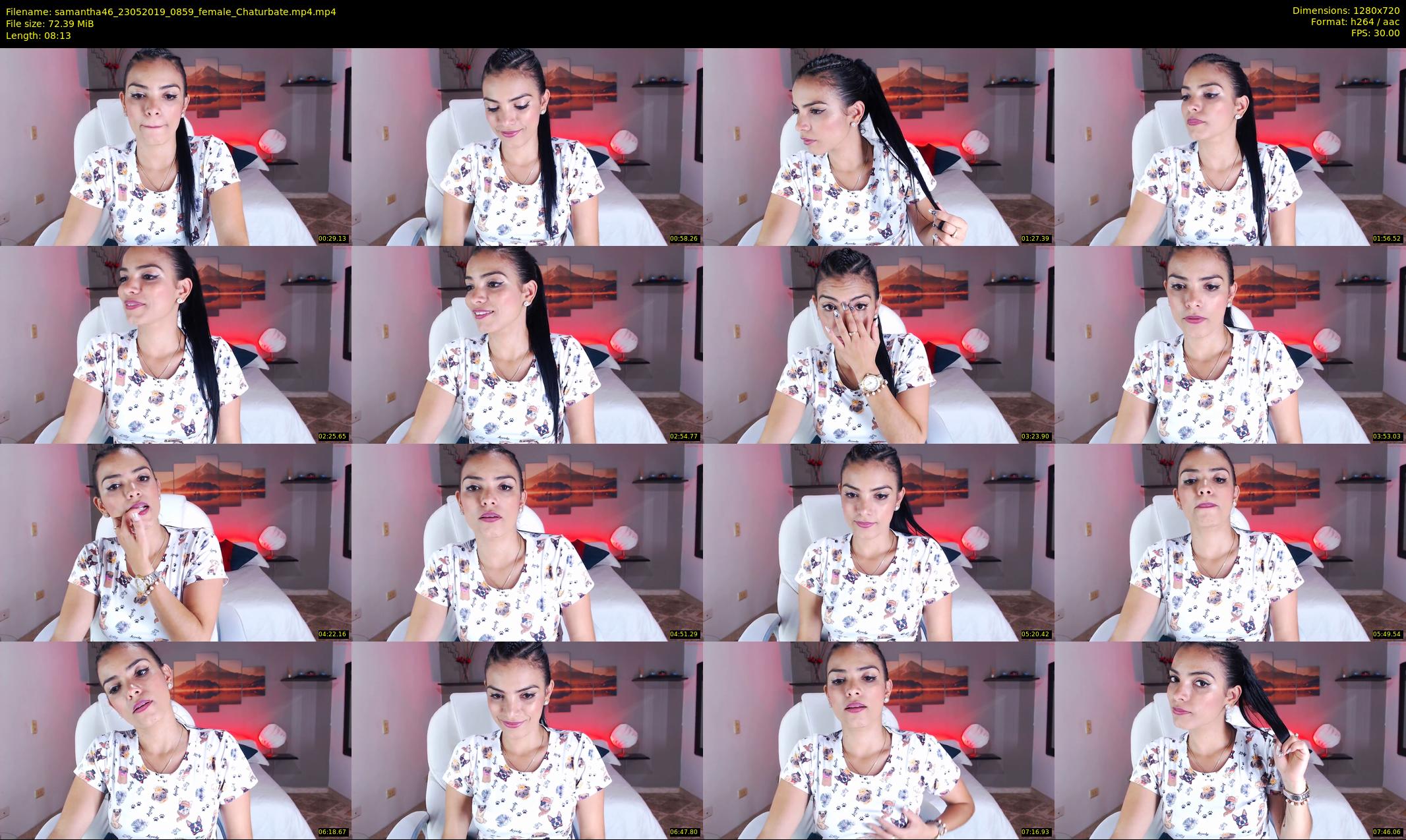 samantha46 — 9 minute Chaturbate female cam show recording, 720p, May 23, 2019