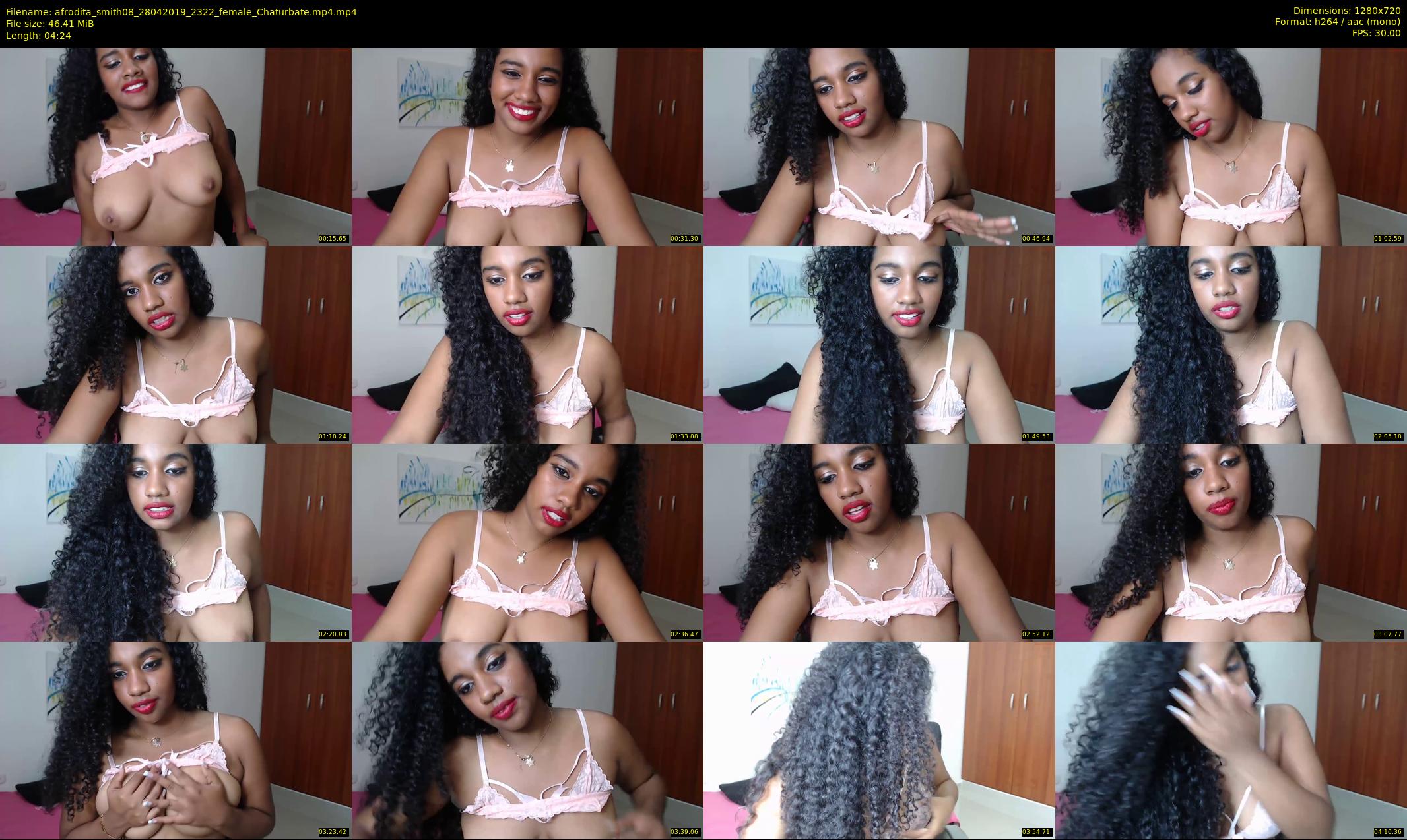afrodita_smith08 — 5 minute Chaturbate female cam show recording, 720p, Apr 28, 2019
