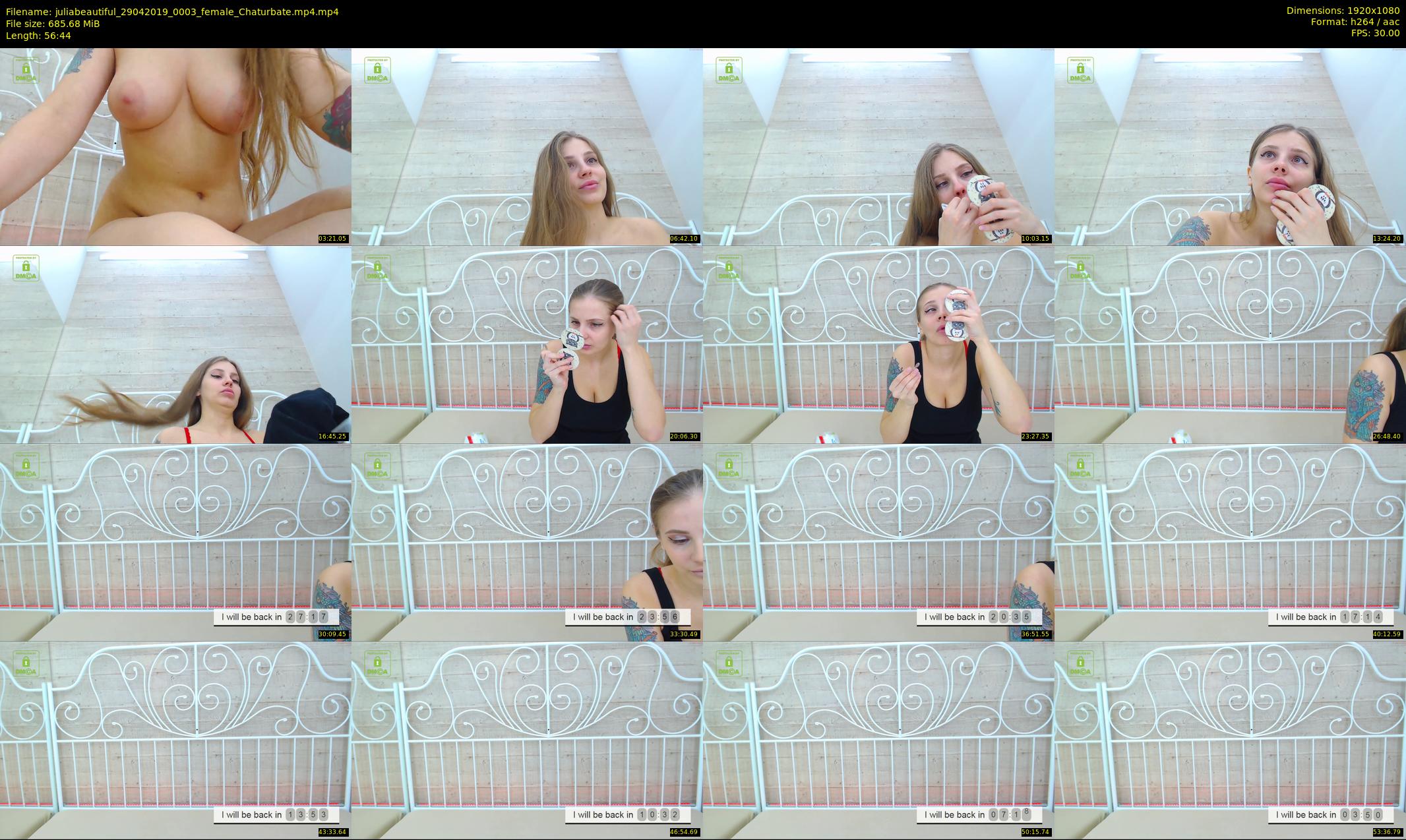 juliabeautiful — 57 minute Chaturbate female cam show recording, 1080p, Apr 29, 2019