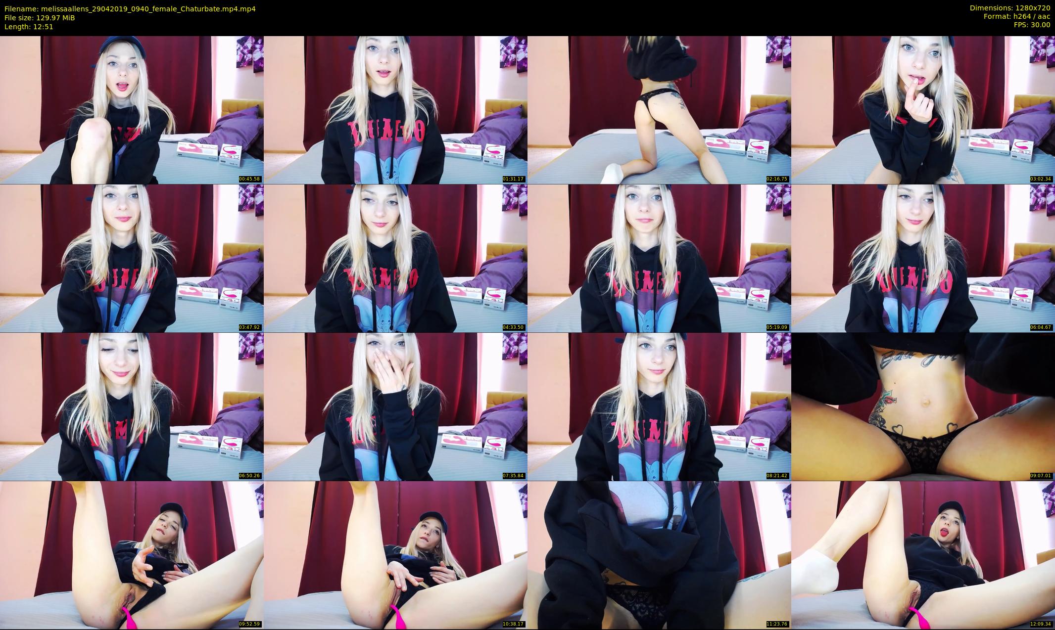 melissaallens — 13 minute Chaturbate female cam show recording, 720p, Apr 29, 2019