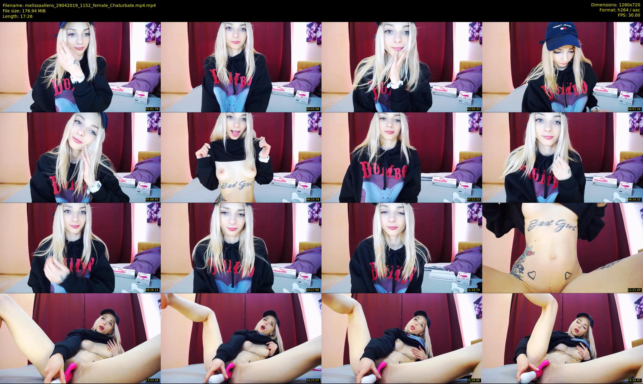 melissaallens — 18 minute Chaturbate female cam show recording, 720p, Apr 29, 2019