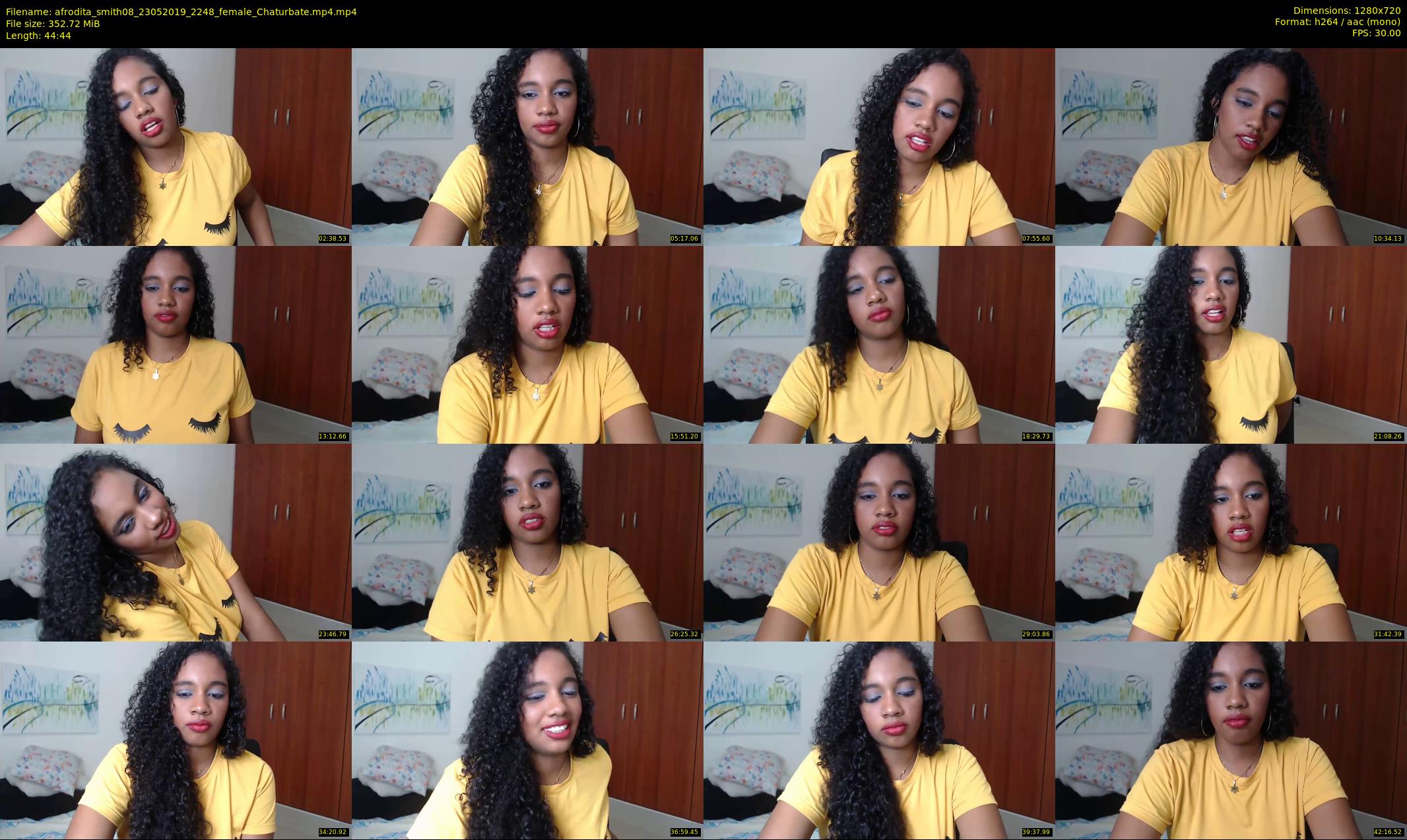 afrodita_smith08 — 45 minute Chaturbate female cam show recording, 720p, May 23, 2019
