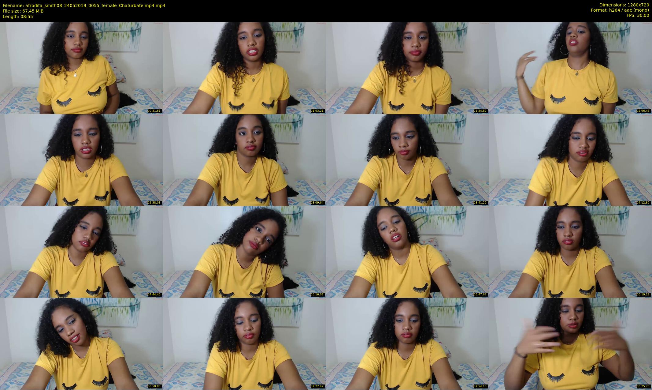 afrodita_smith08 — 9 minute Chaturbate female cam show recording, 720p, May 24, 2019