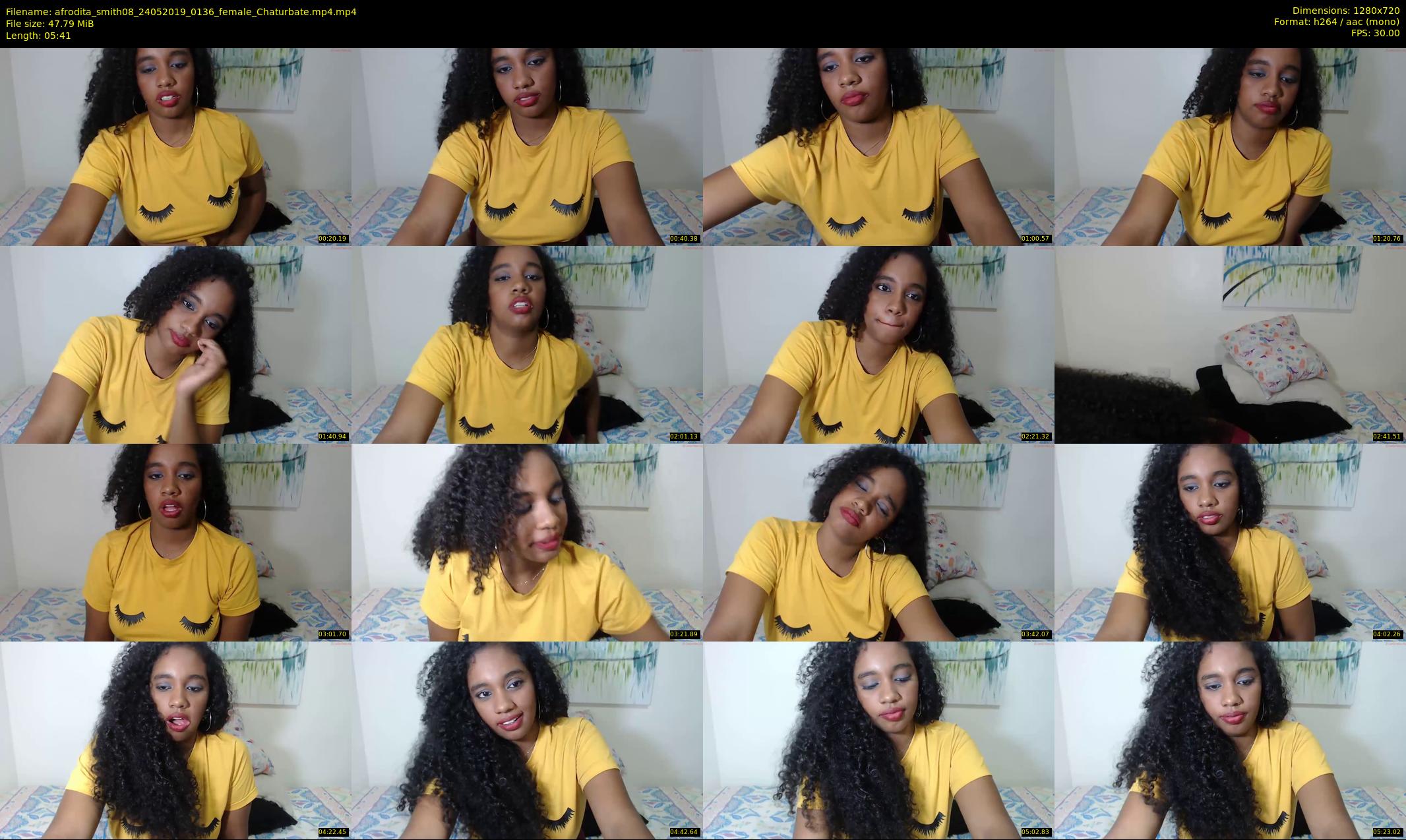 afrodita_smith08 — 6 minute Chaturbate female cam show recording, 720p, May 24, 2019
