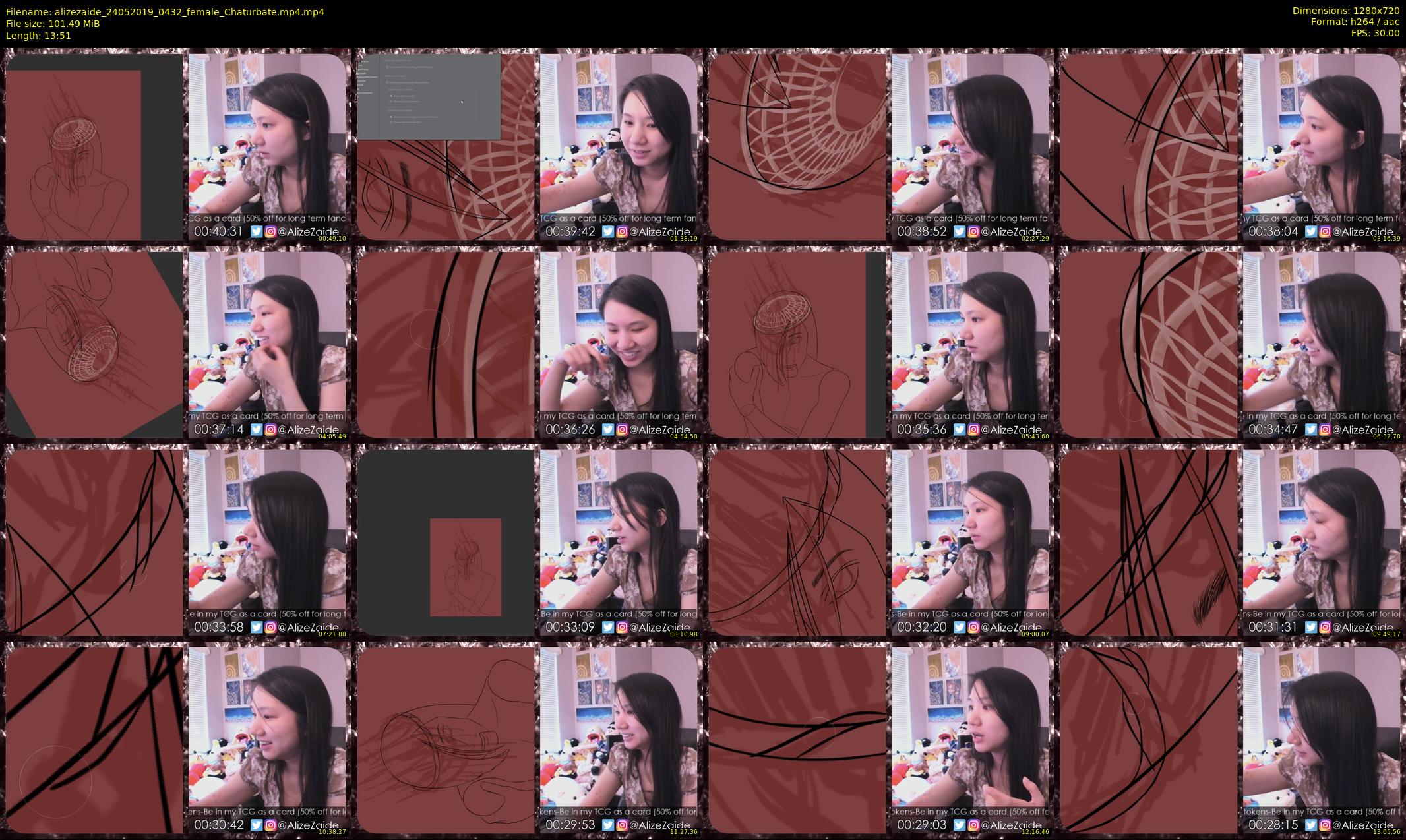 alizezaide — 14 minute Chaturbate female cam show recording, 720p, May 24, 2019
