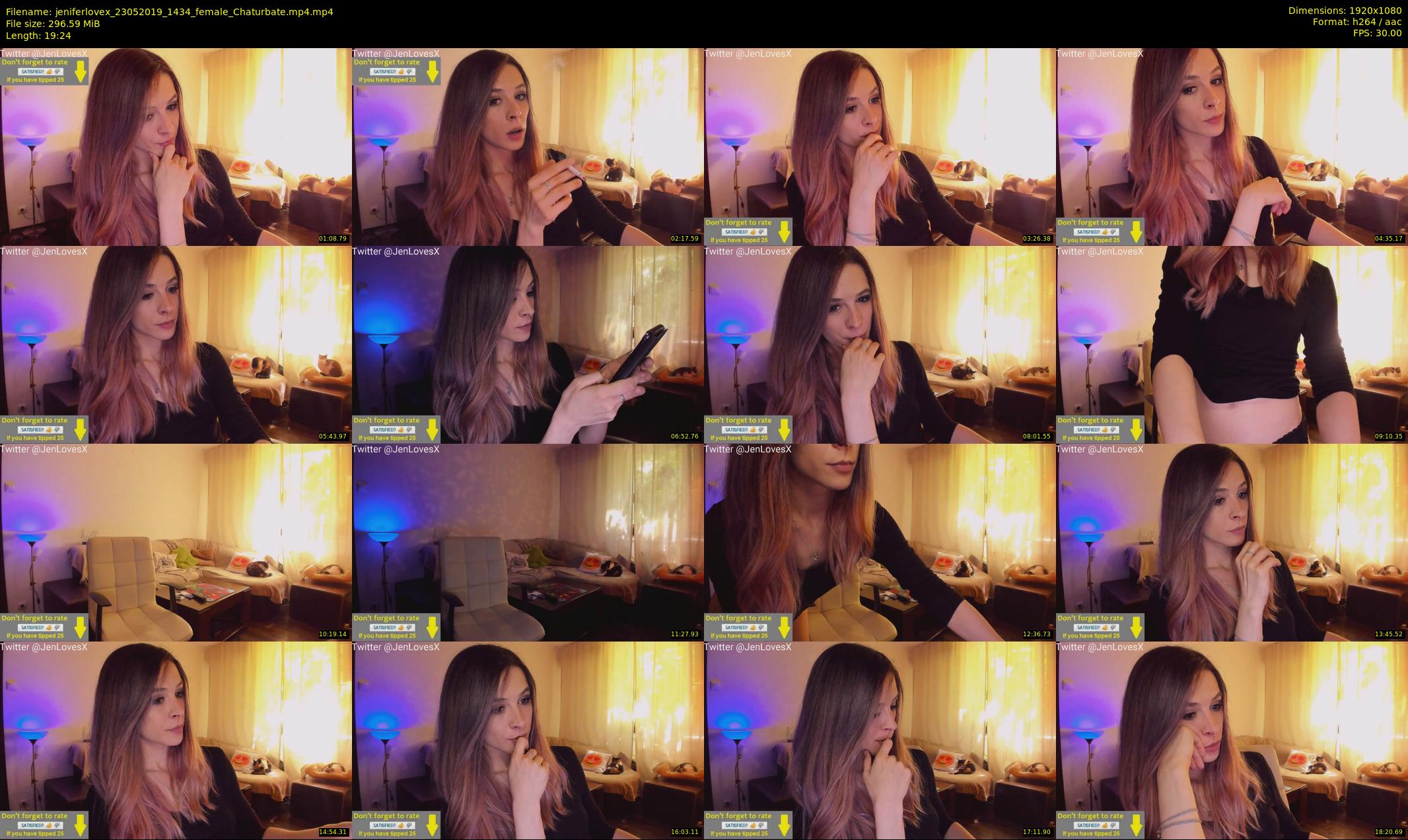 jeniferlovex — 20 minute Chaturbate female cam show recording, 1080p, May 23, 2019