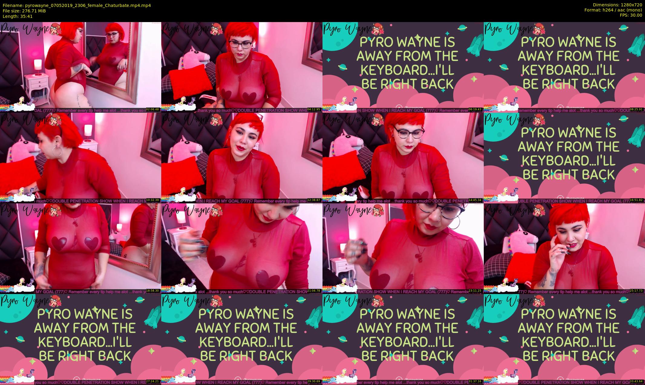pyrowayne — 36 minute Chaturbate female cam show recording, 720p, May 7, 2019