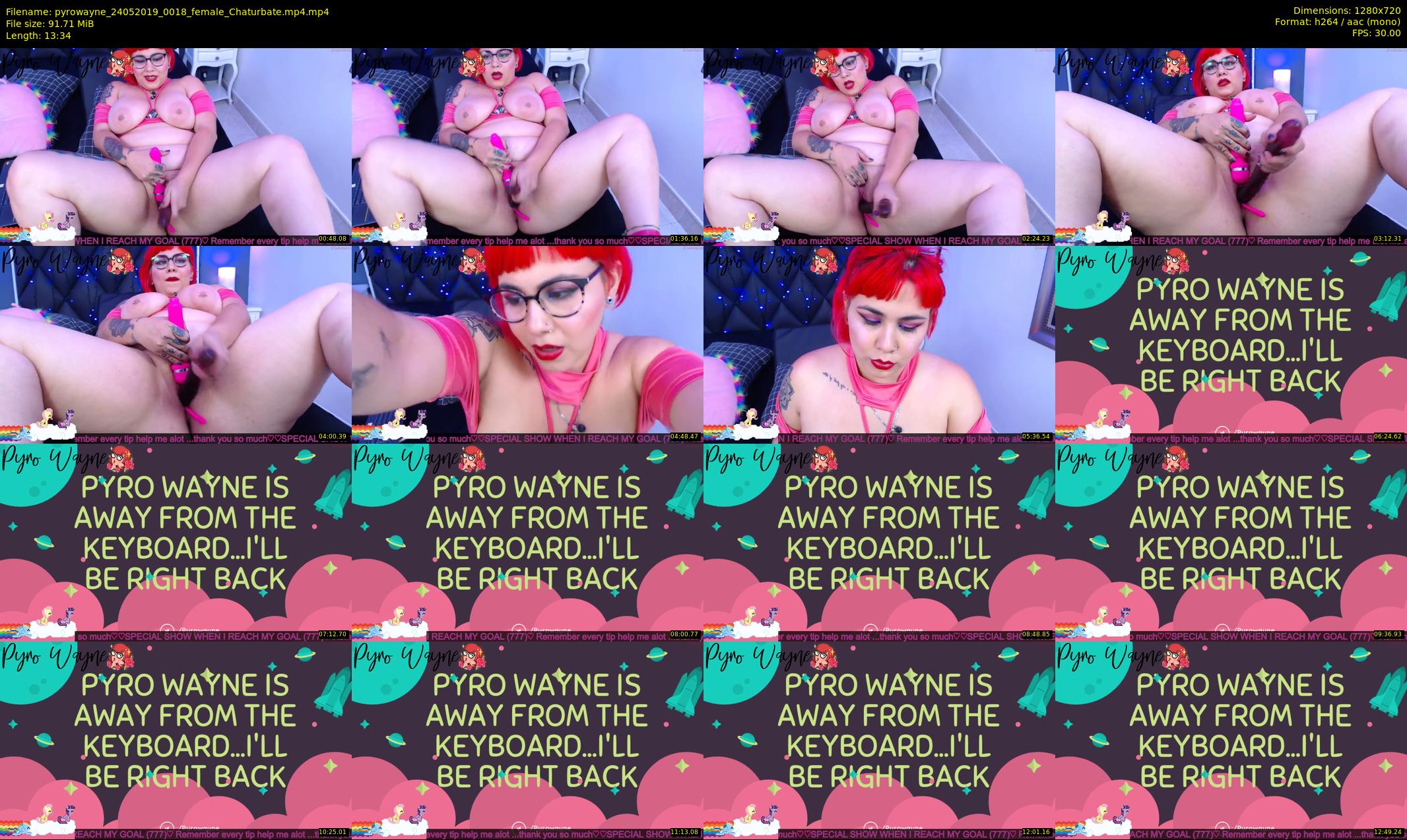 pyrowayne — 14 minute Chaturbate female cam show recording, 720p, May 24, 2019