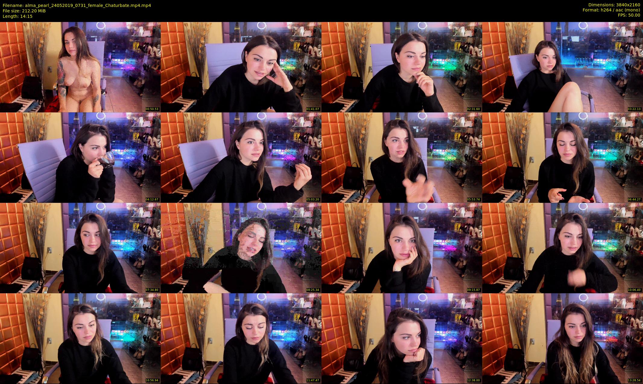 alma_pearl — 15 minute Chaturbate female cam show recording, 4K, May 24, 2019