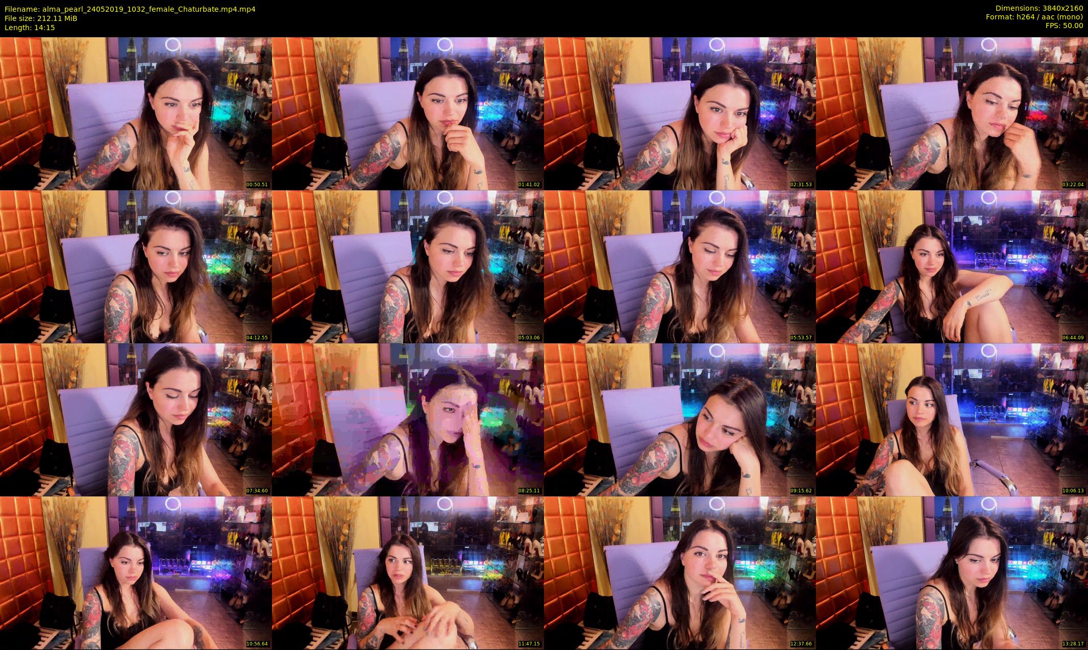alma_pearl — 15 minute Chaturbate female cam show recording, 4K, May 24, 2019