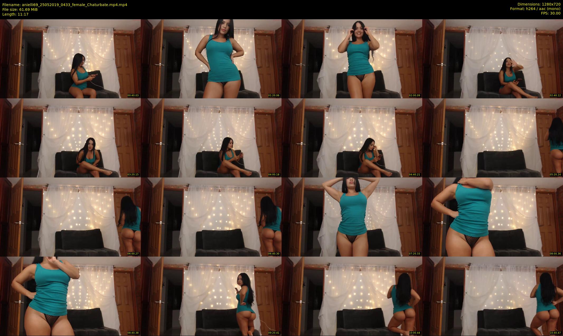 anielli69 — 12 minute Chaturbate female cam show recording, 720p, May 25, 2019