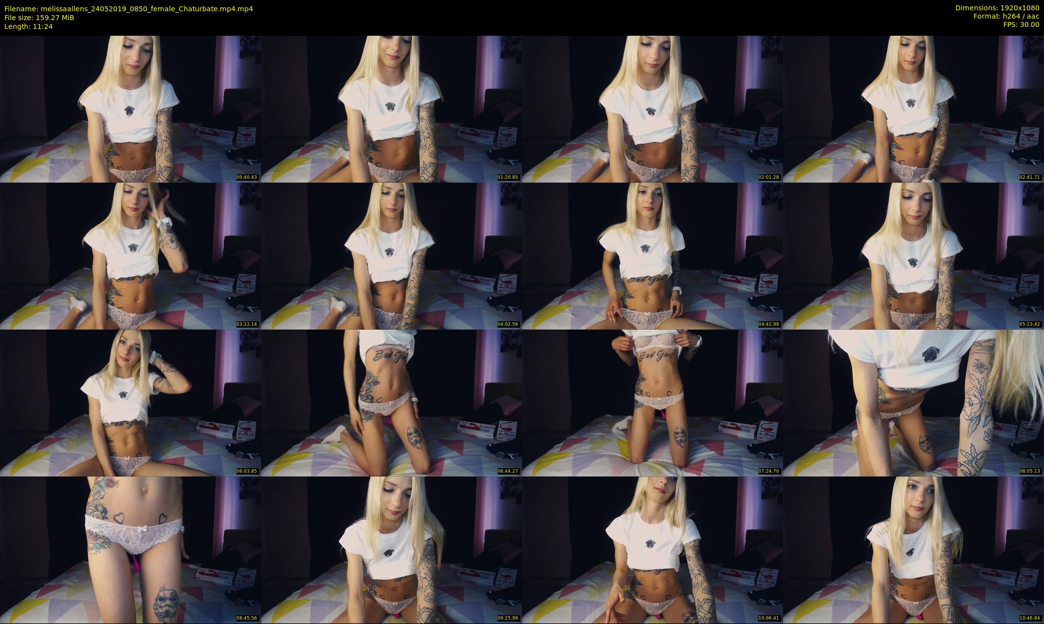 melissaallens — 12 minute Chaturbate female cam show recording, 1080p, May 24, 2019