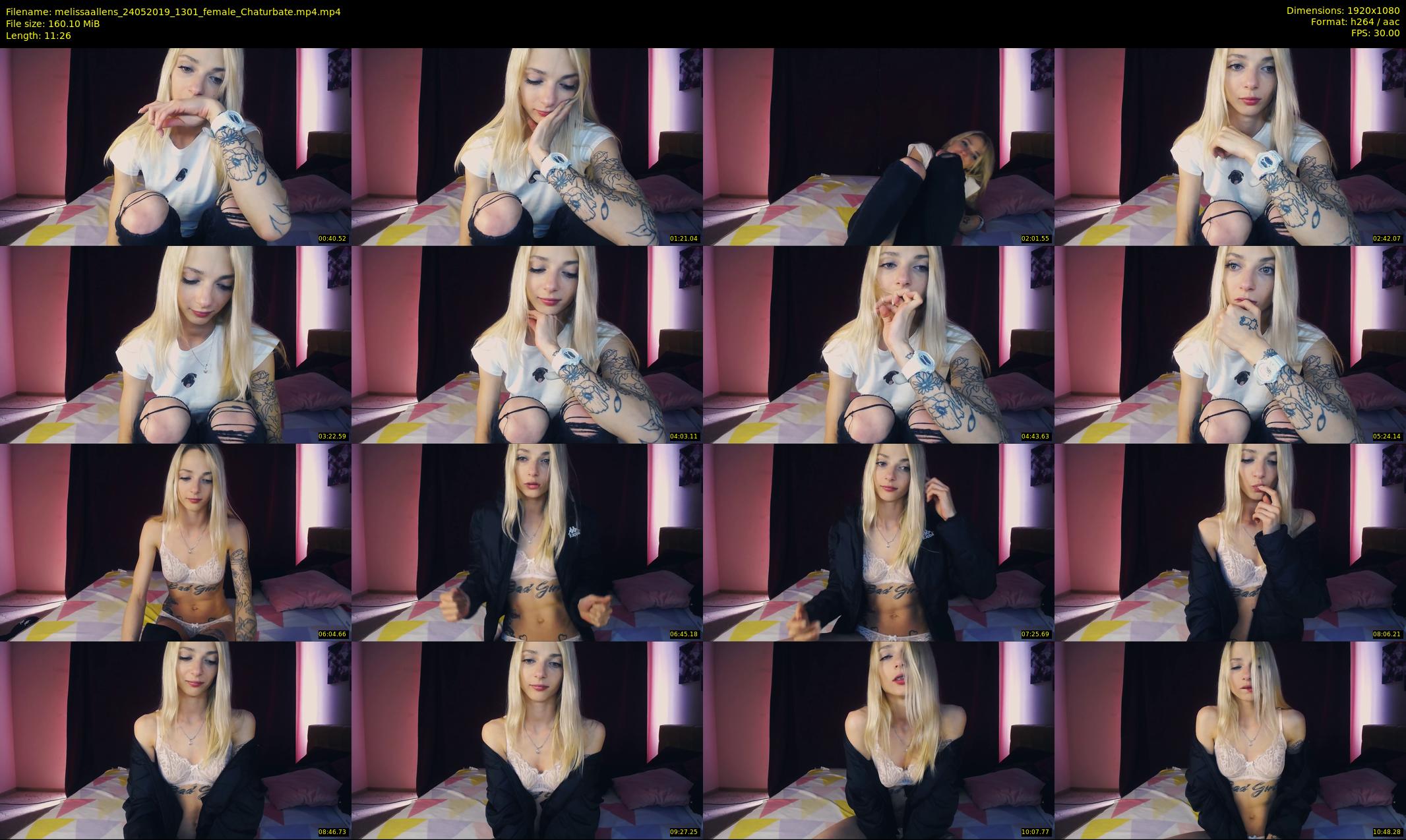 melissaallens — 12 minute Chaturbate female cam show recording, 1080p, May 24, 2019