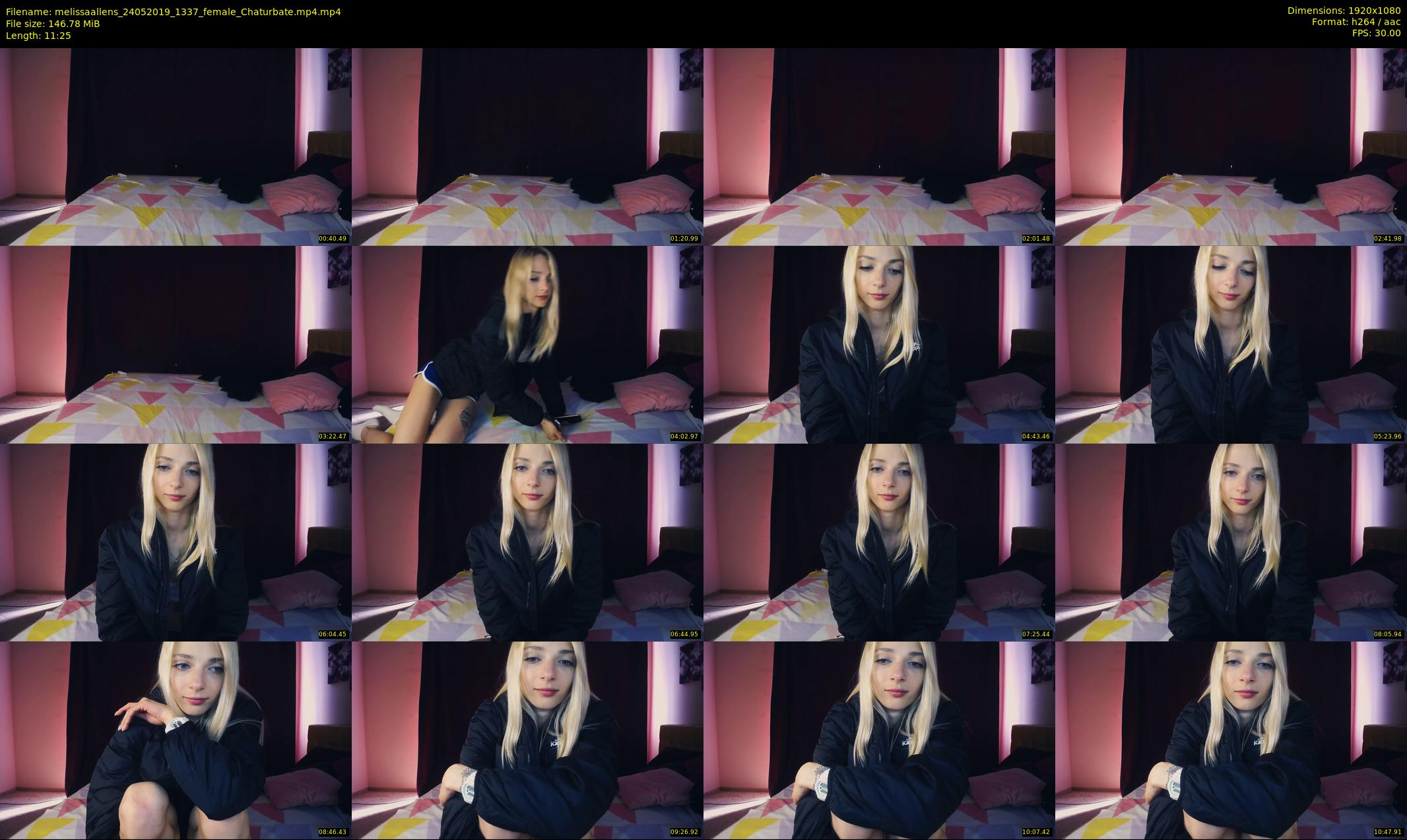 melissaallens — 12 minute Chaturbate female cam show recording, 1080p, May 24, 2019