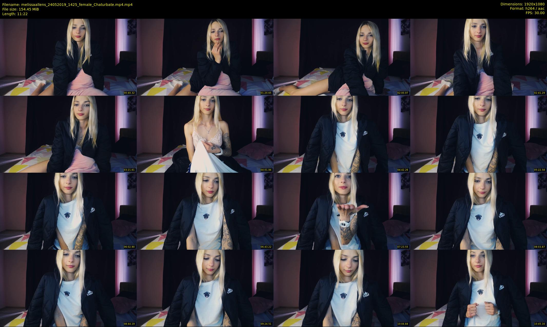 melissaallens — 12 minute Chaturbate female cam show recording, 1080p, May 24, 2019