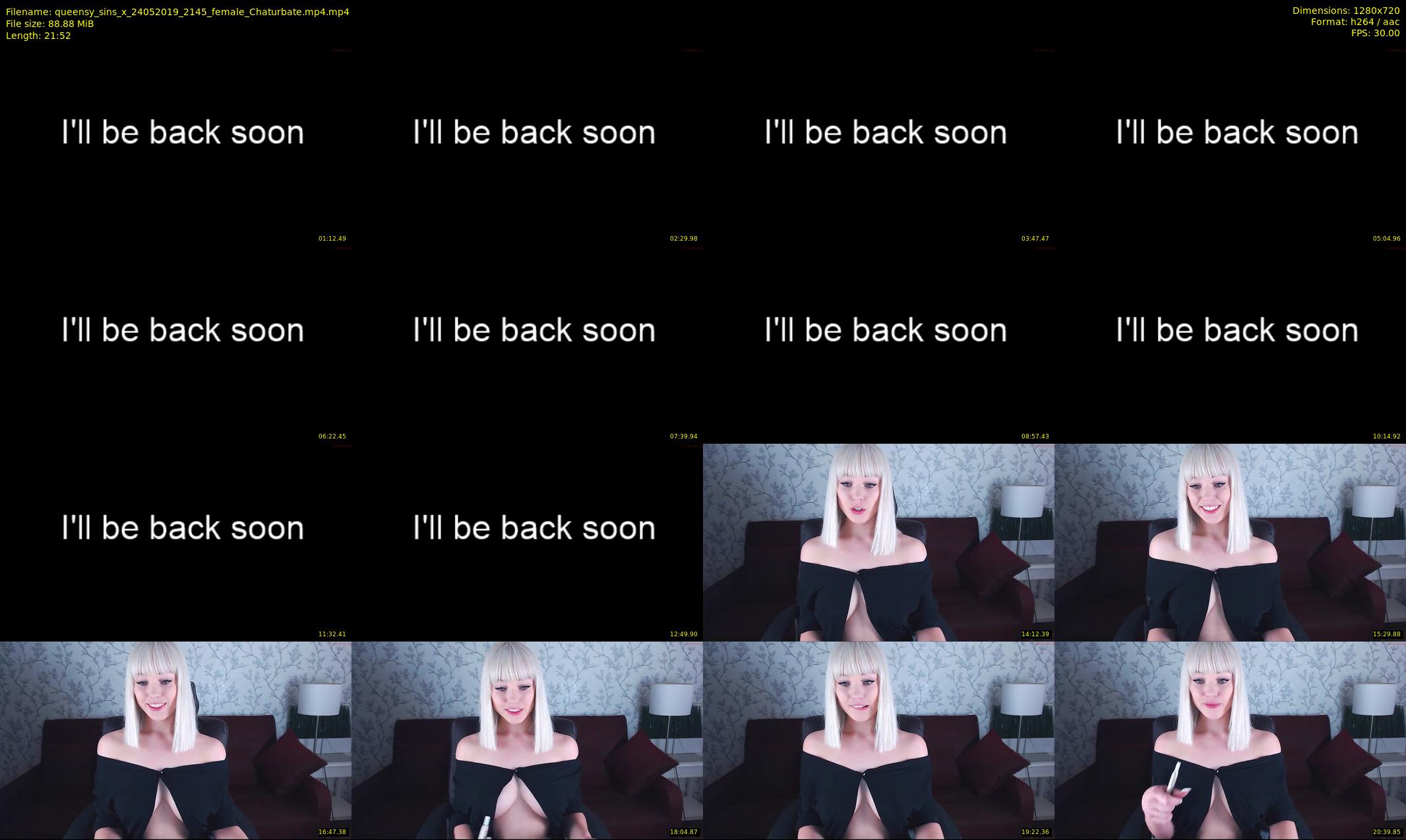 queensy_sins_x — 22 minute Chaturbate female cam show recording, 720p, May 24, 2019
