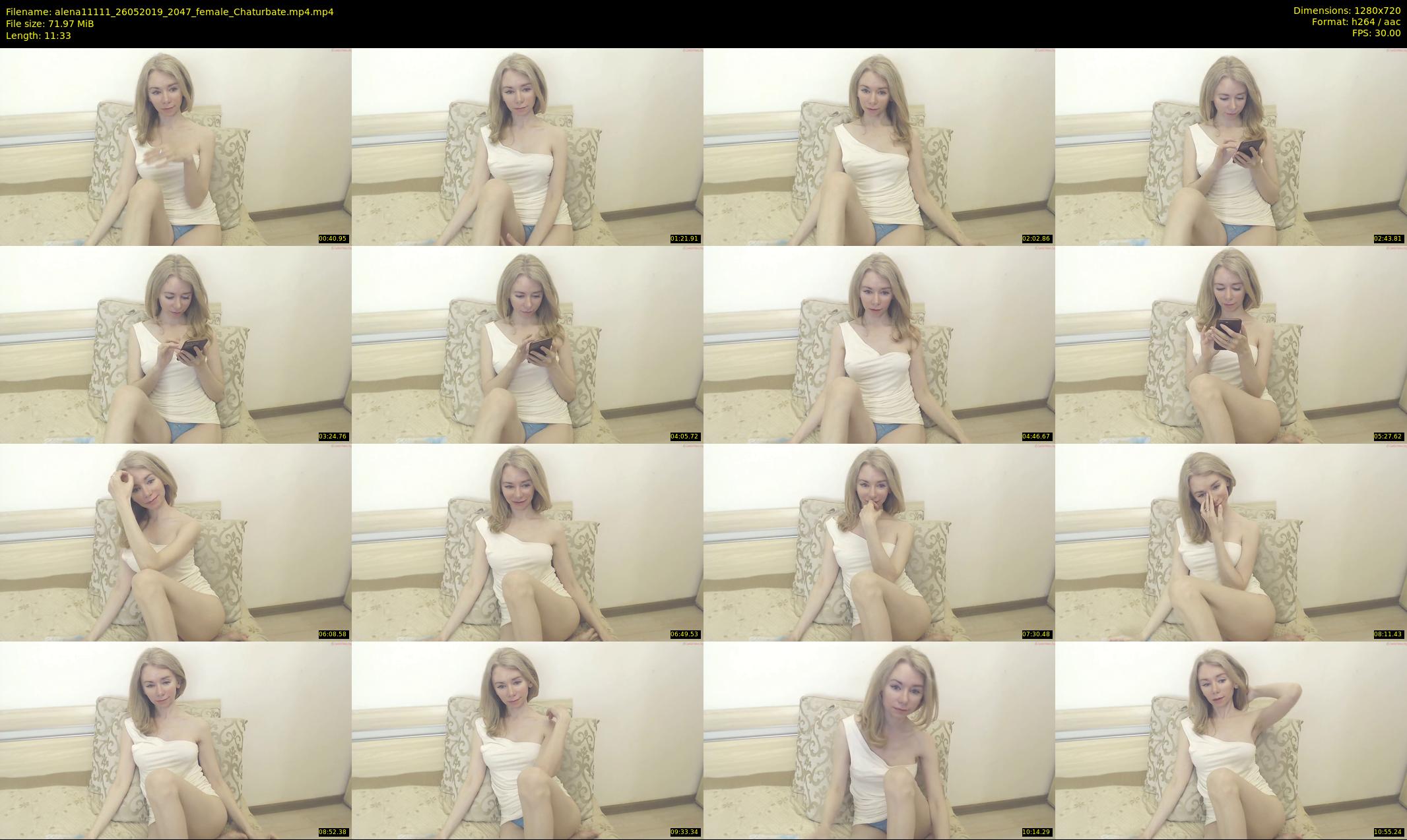 alena11111 — 12 minute Chaturbate female cam show recording, 720p, May 26, 2019