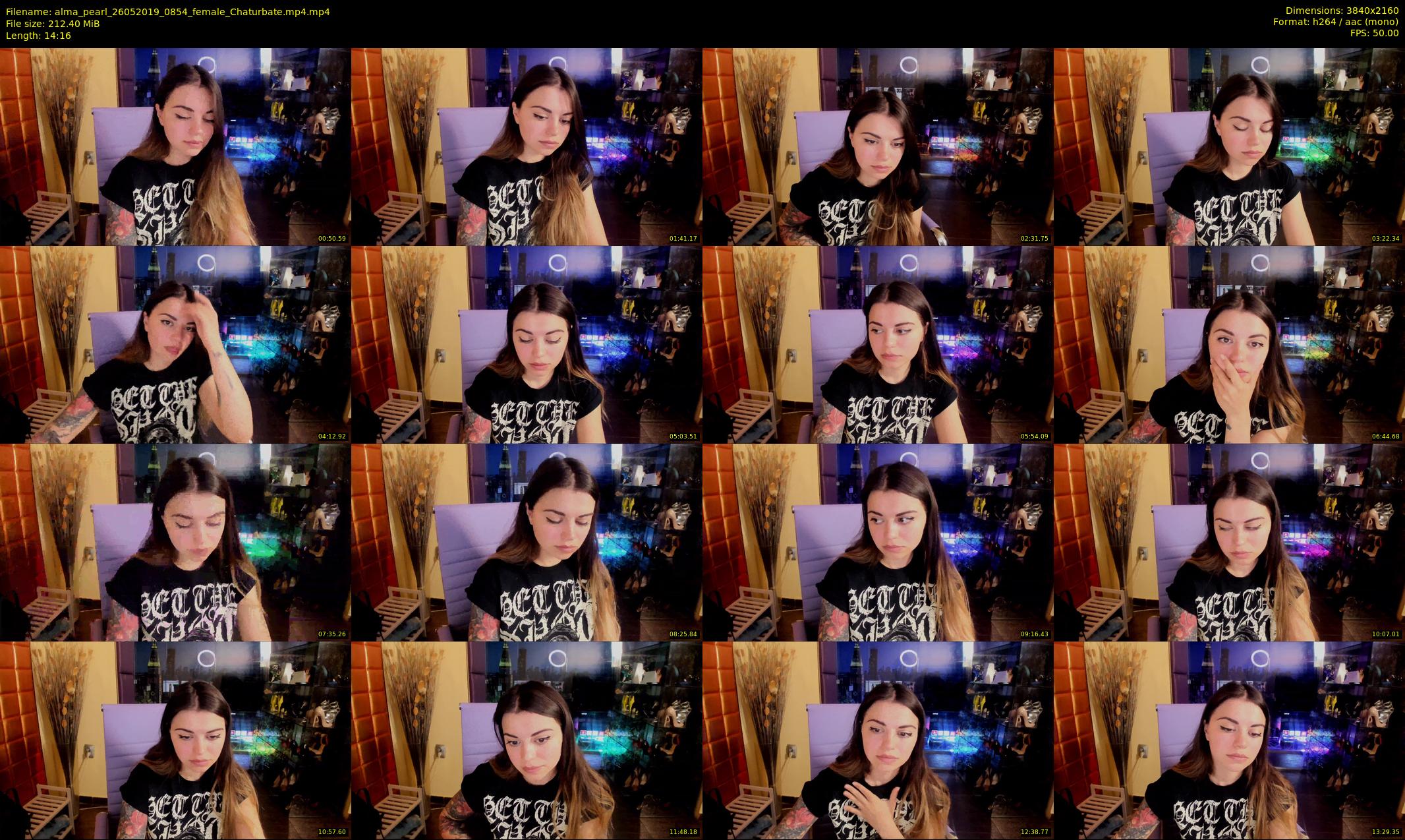 alma_pearl — 15 minute Chaturbate female cam show recording, 4K, May 26, 2019