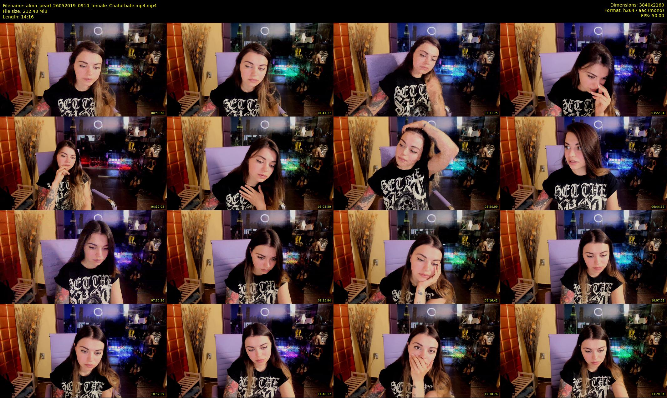 alma_pearl — 15 minute Chaturbate female cam show recording, 4K, May 26, 2019