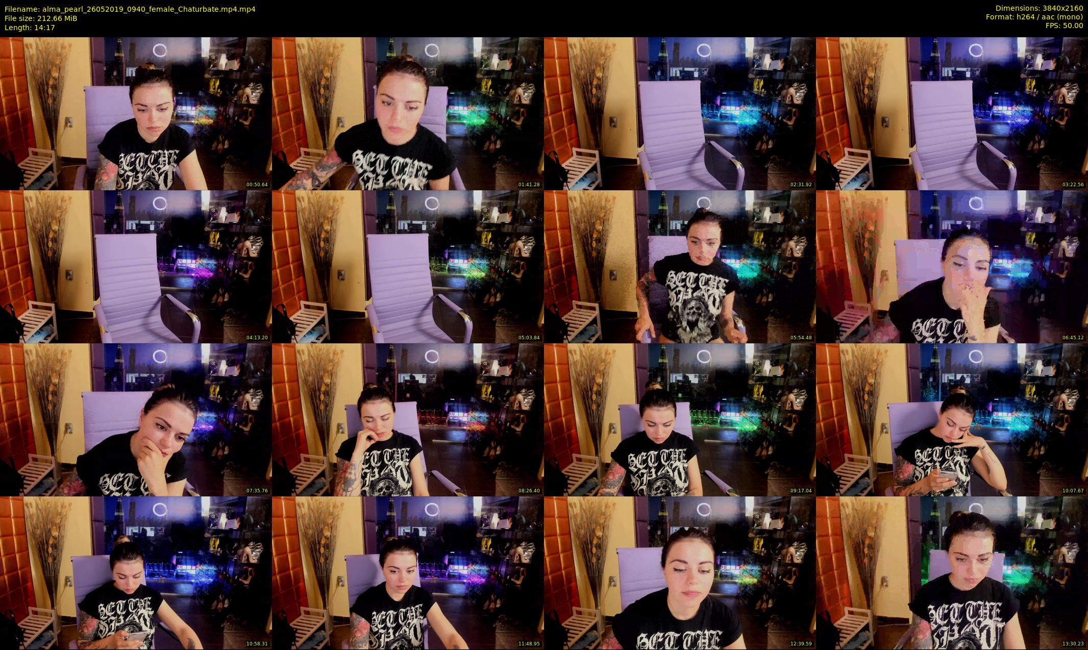 alma_pearl — 15 minute Chaturbate female cam show recording, 4K, May 26, 2019