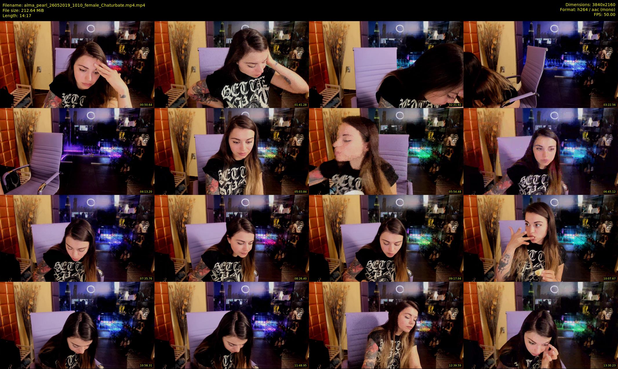 alma_pearl — 15 minute Chaturbate female cam show recording, 4K, May 26, 2019