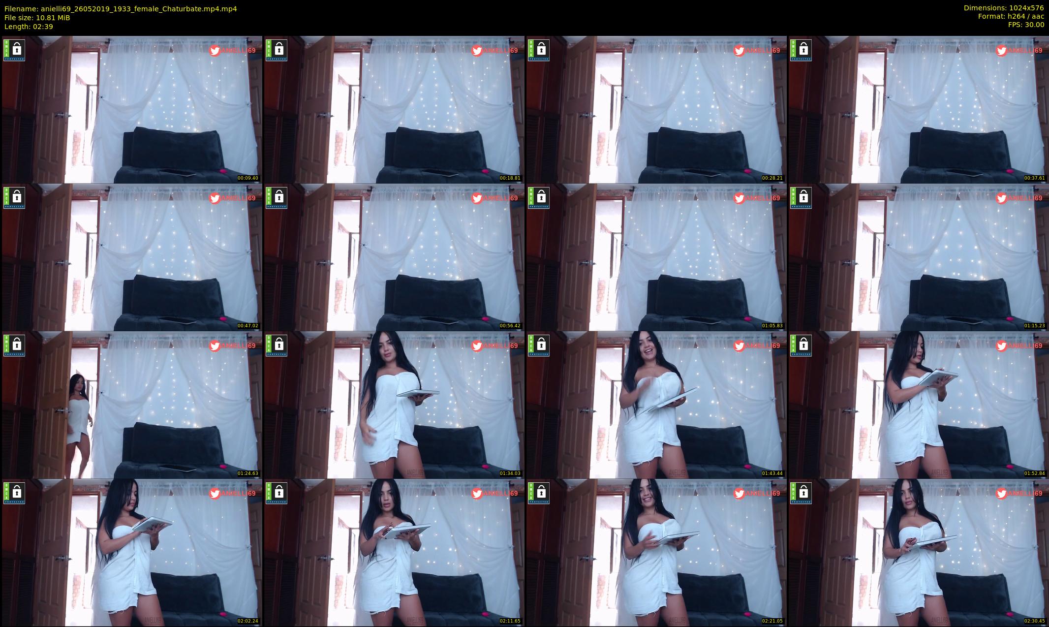 anielli69 — 3 minute Chaturbate female cam show recording, 480p, May 26, 2019