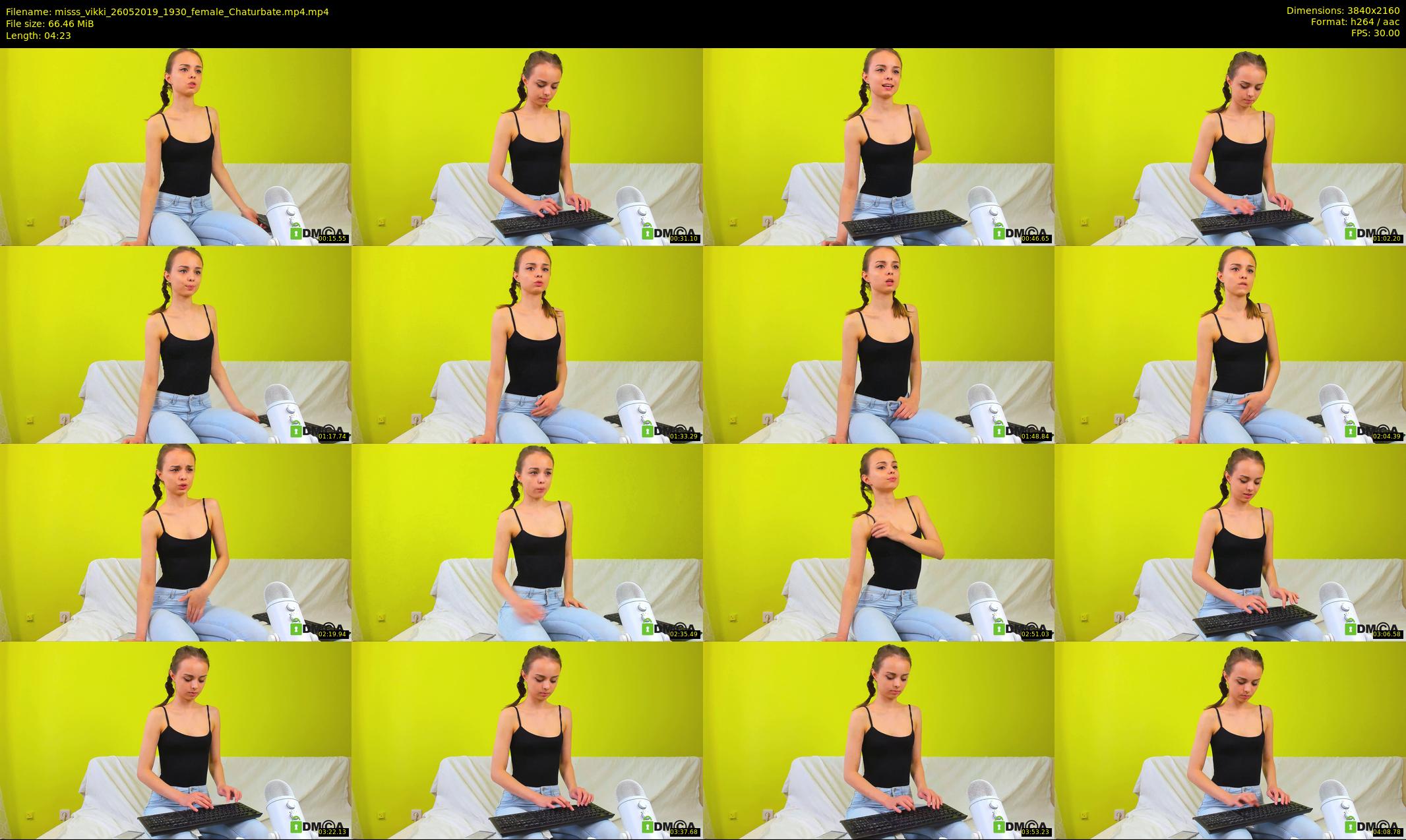 misss_vikki — 5 minute Chaturbate female cam show recording, 4K, May 26, 2019