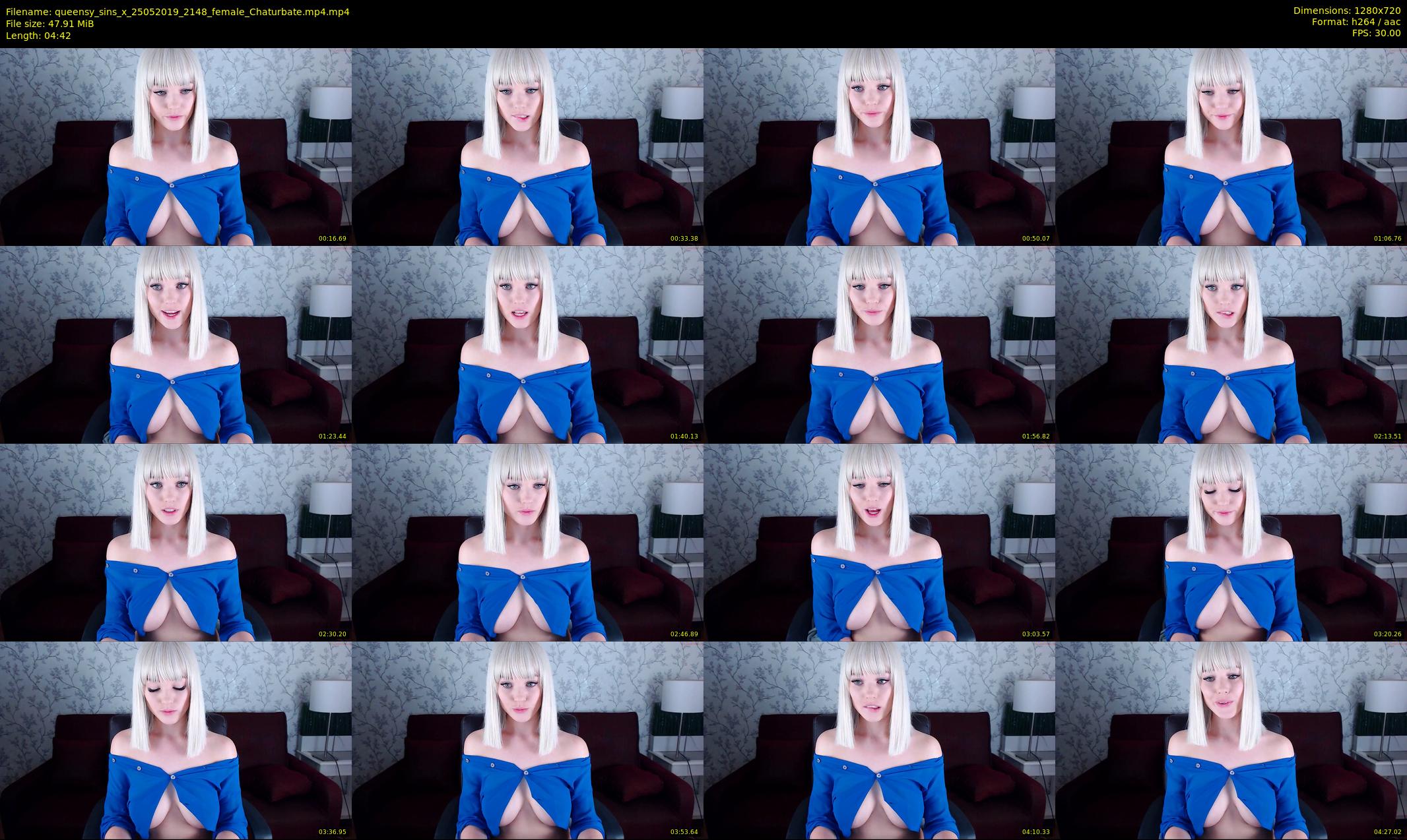 queensy_sins_x — 5 minute Chaturbate female cam show recording, 720p, May 25, 2019