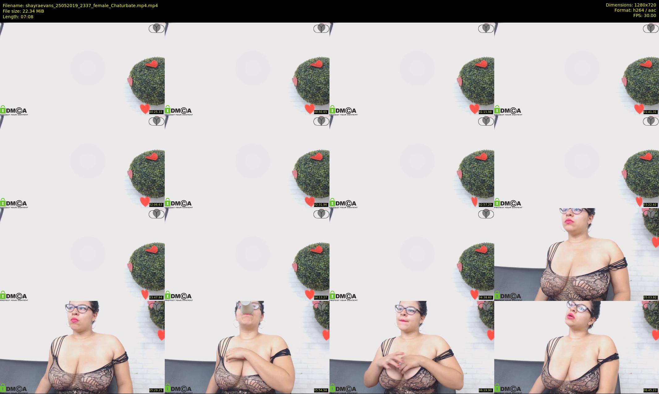 shayraevans — 8 minute Chaturbate female cam show recording, 720p, May 25, 2019