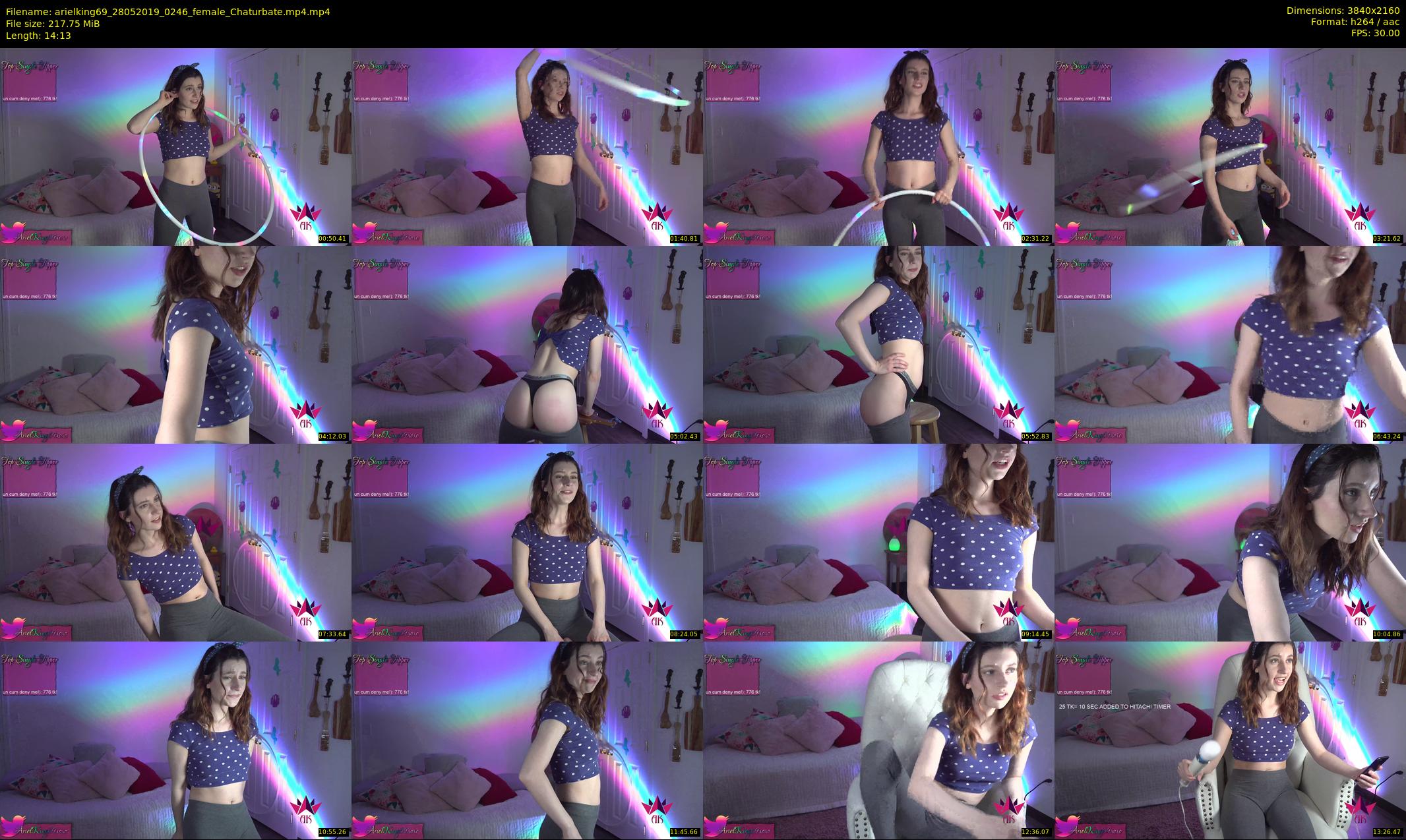 arielking69 — 15 minute Chaturbate female cam show recording, 4K, May 28, 2019