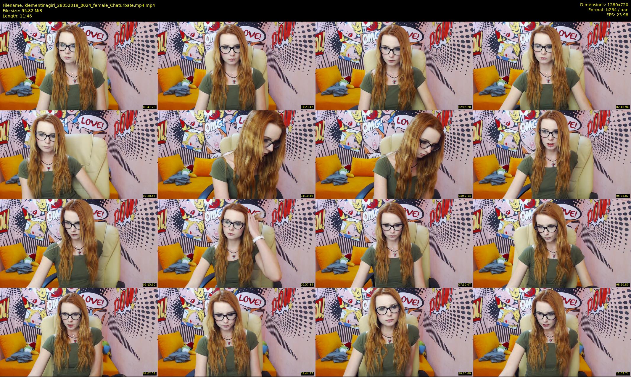 klementinagirl — 12 minute Chaturbate female cam show recording, 720p, May 28, 2019