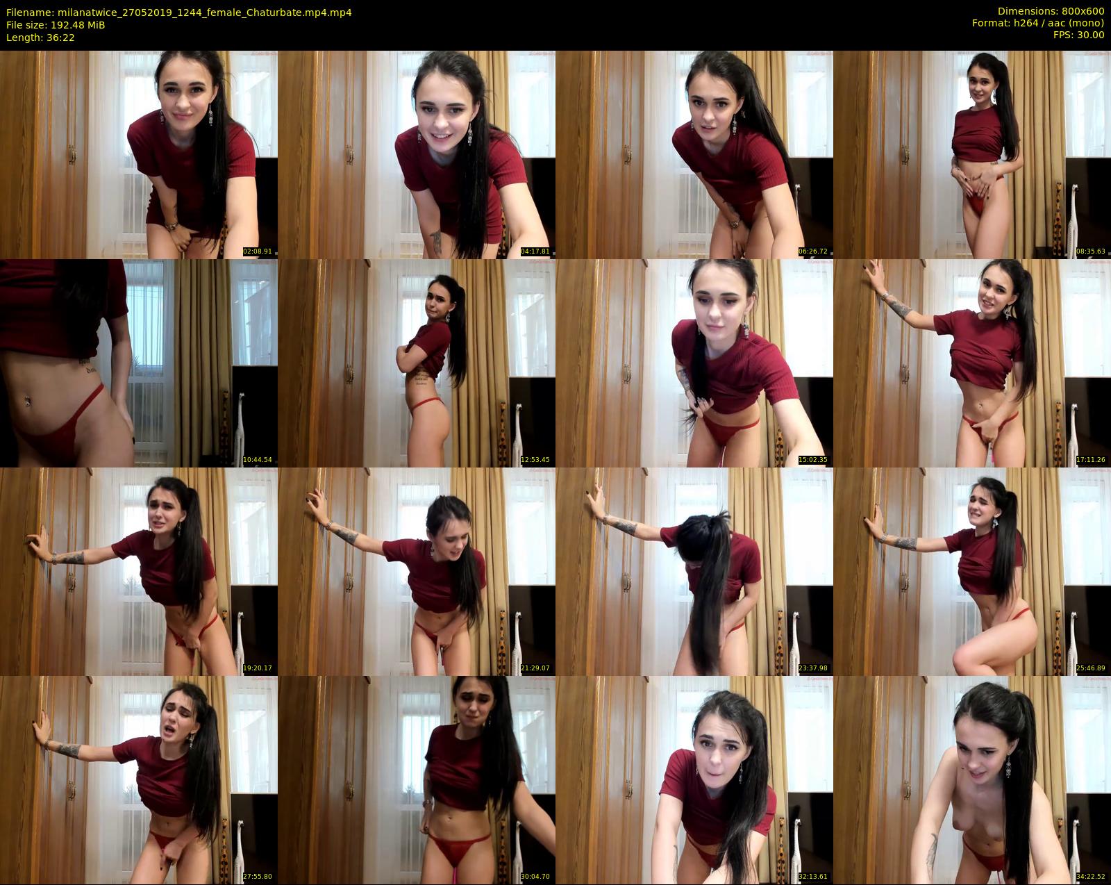 milanatwice — 37 minute Chaturbate female cam show recording, 480p, May 27, 2019