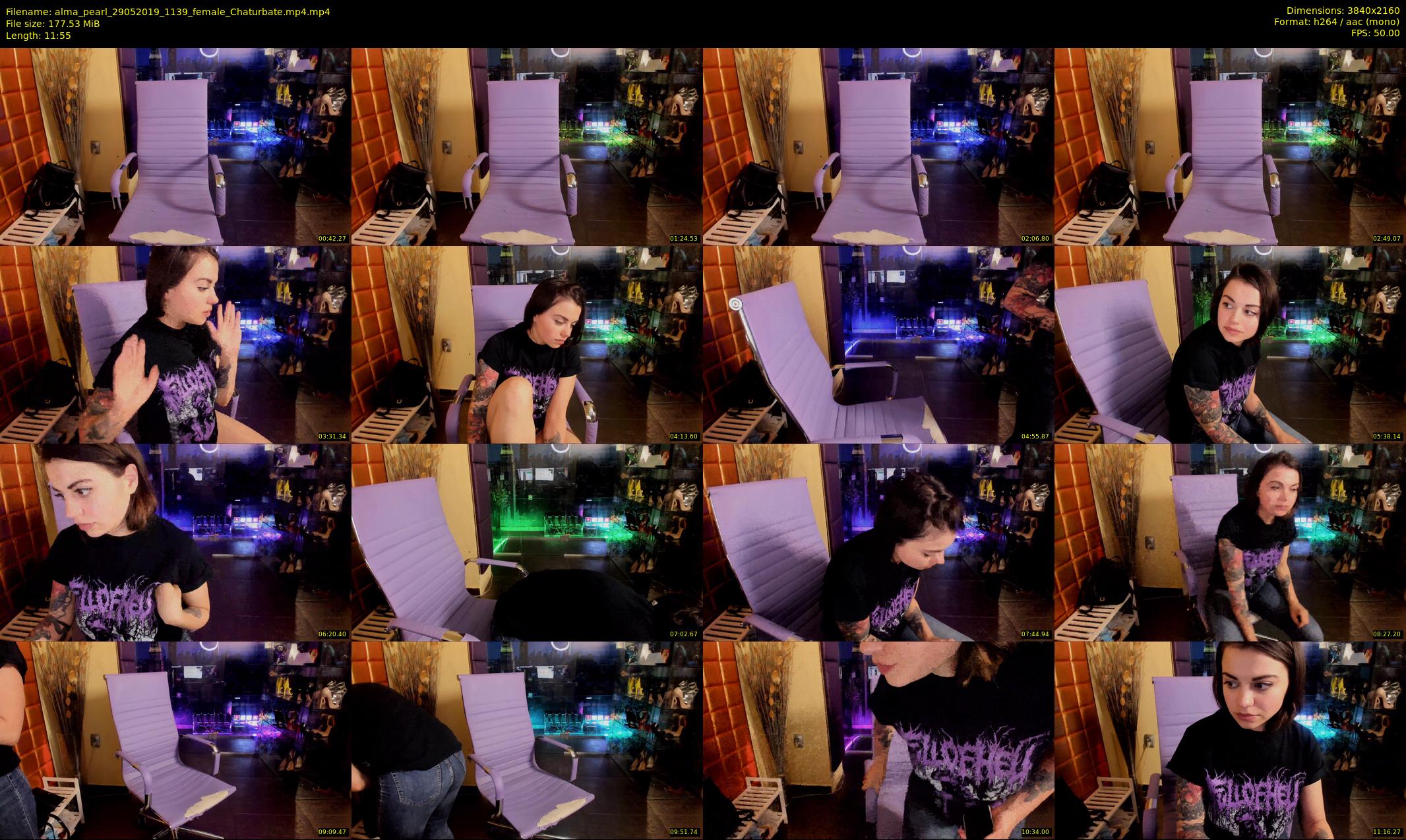 alma_pearl — 12 minute Chaturbate female cam show recording, 4K, May 29, 2019
