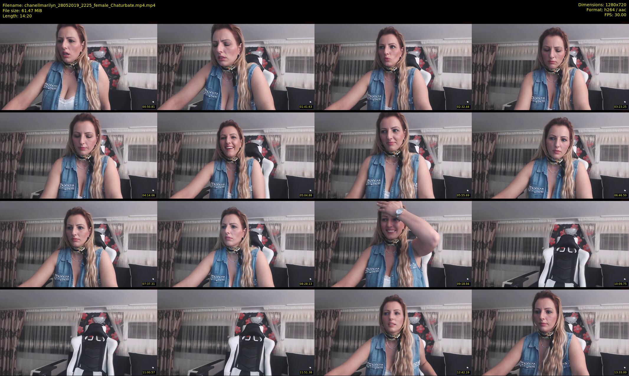 chanellmarilyn — 15 minute Chaturbate female cam show recording, 720p, May 28, 2019