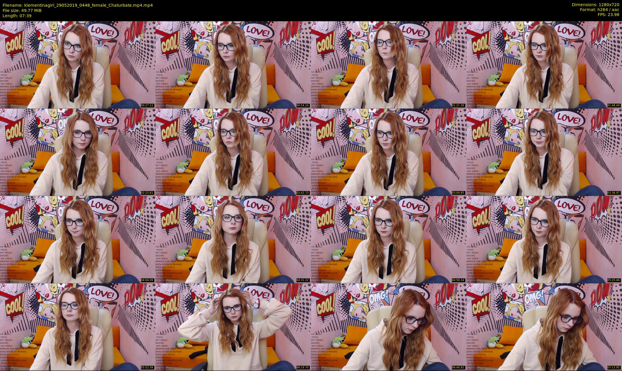 klementinagirl — 8 minute Chaturbate female cam show recording, 720p, May 29, 2019