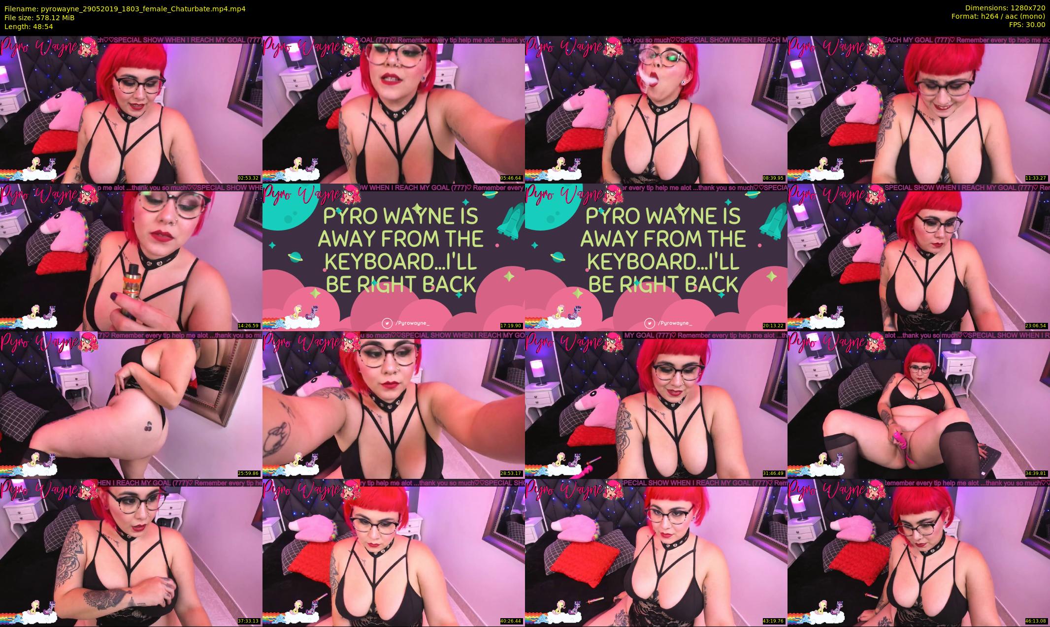 pyrowayne — 49 minute Chaturbate female cam show recording, 720p, May 29, 2019