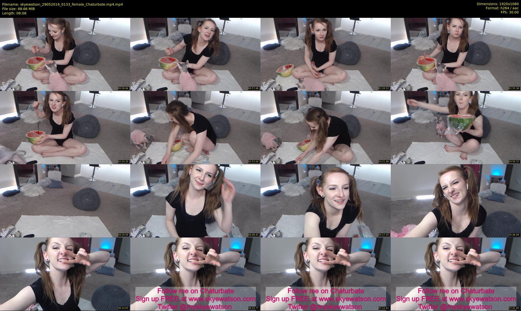 skyewatson — 9 minute Chaturbate female cam show recording, 1080p, May 29, 2019