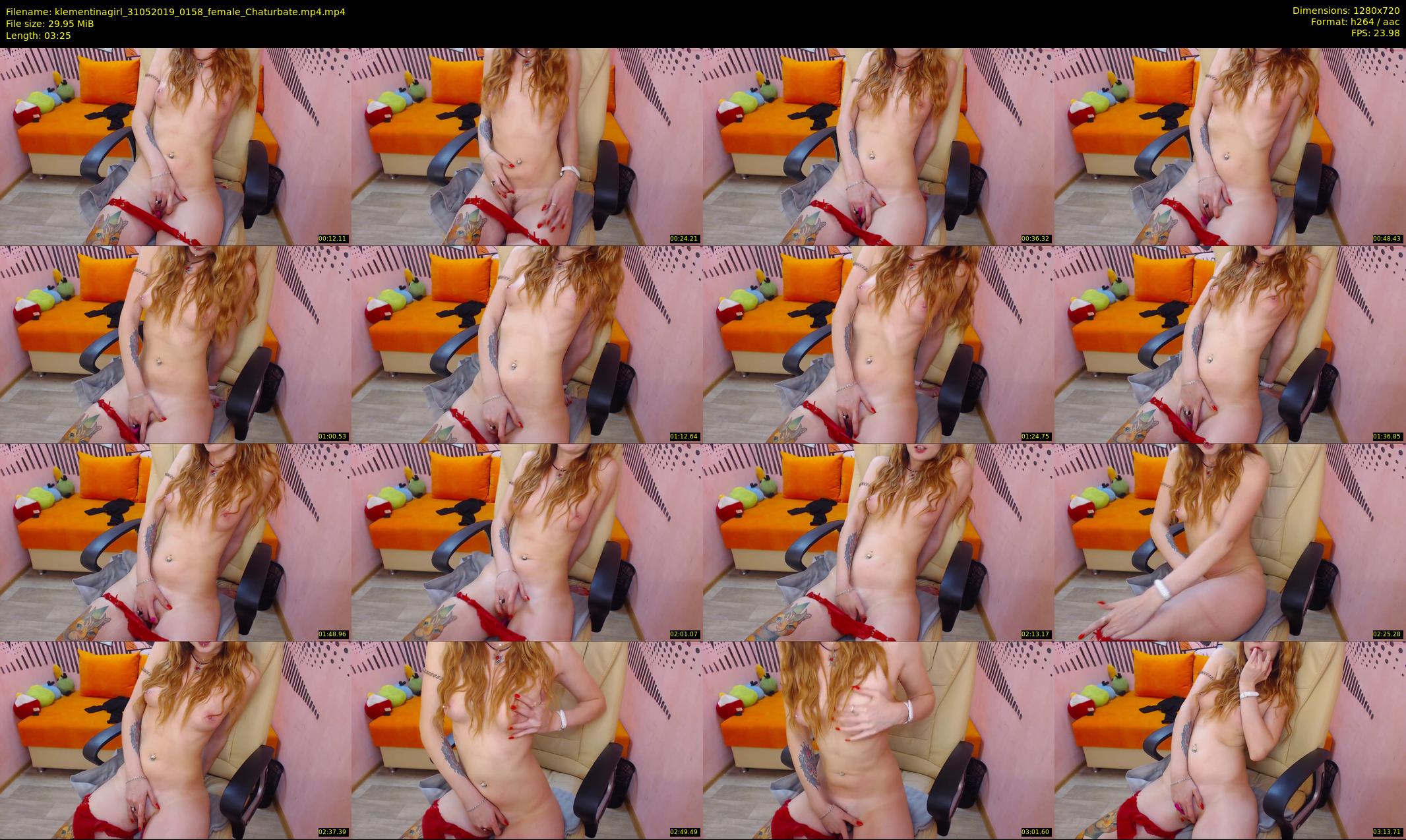 klementinagirl — 4 minute Chaturbate female cam show recording, 720p, May 31, 2019