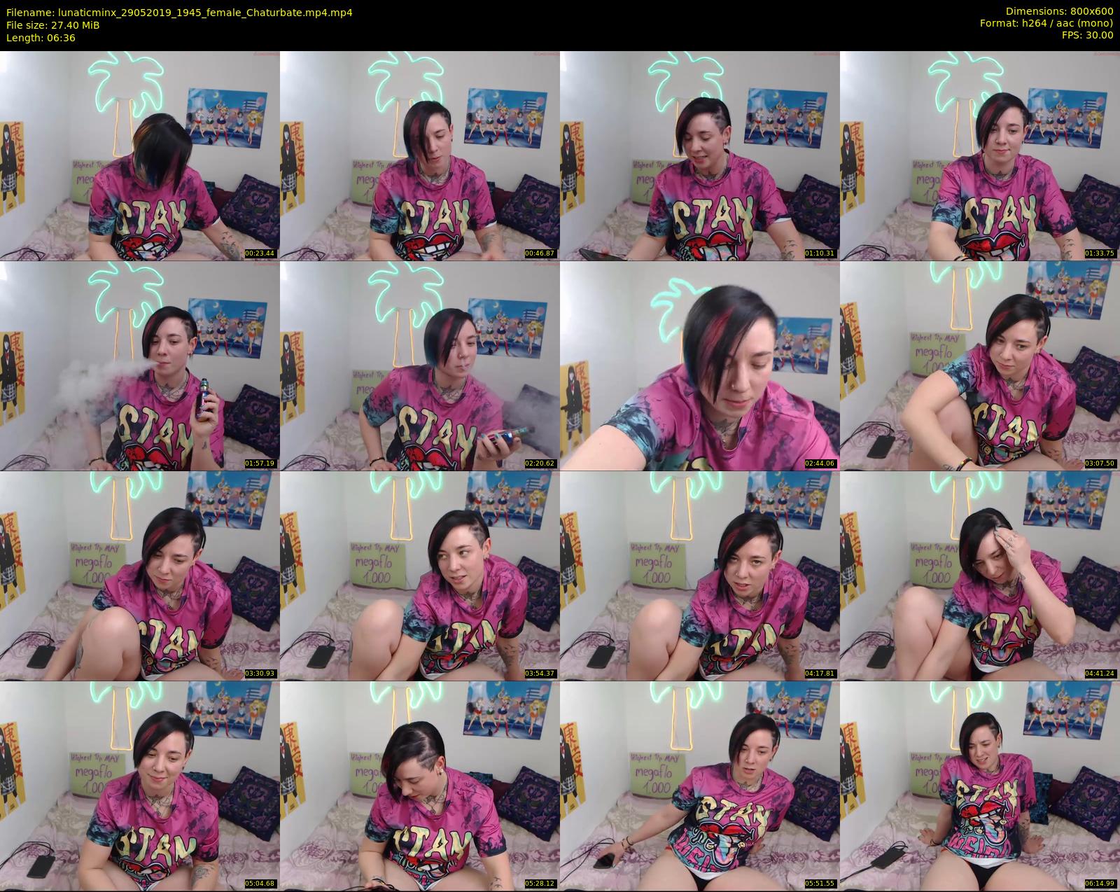 lunaticminx — 7 minute Chaturbate female cam show recording, 480p, May 29, 2019