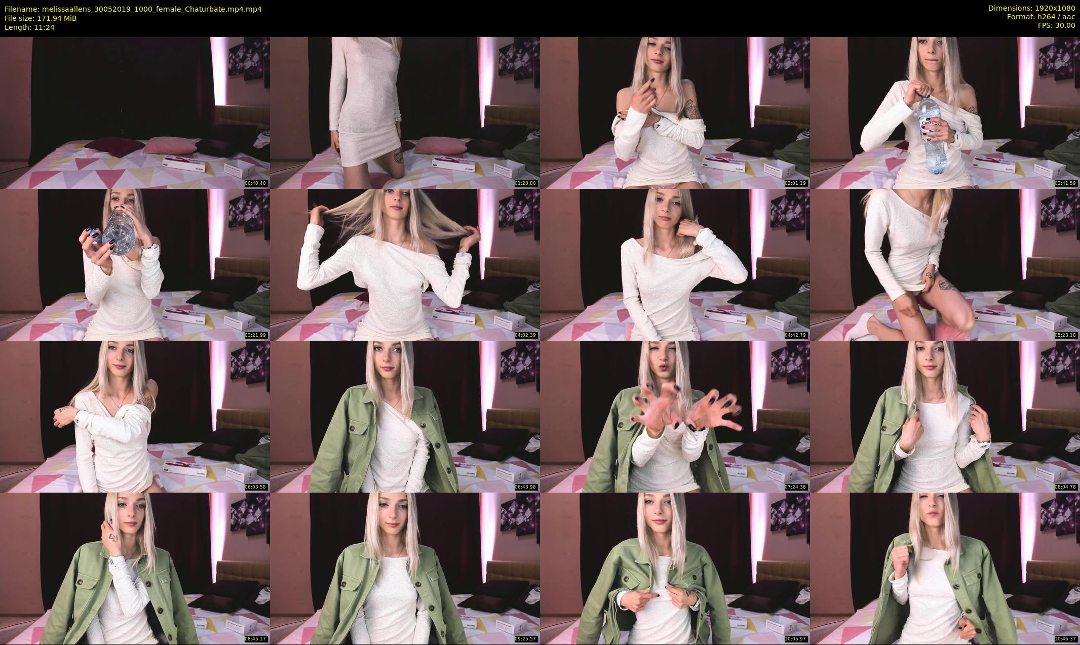 melissaallens — 12 minute Chaturbate female cam show recording, 1080p, May 30, 2019