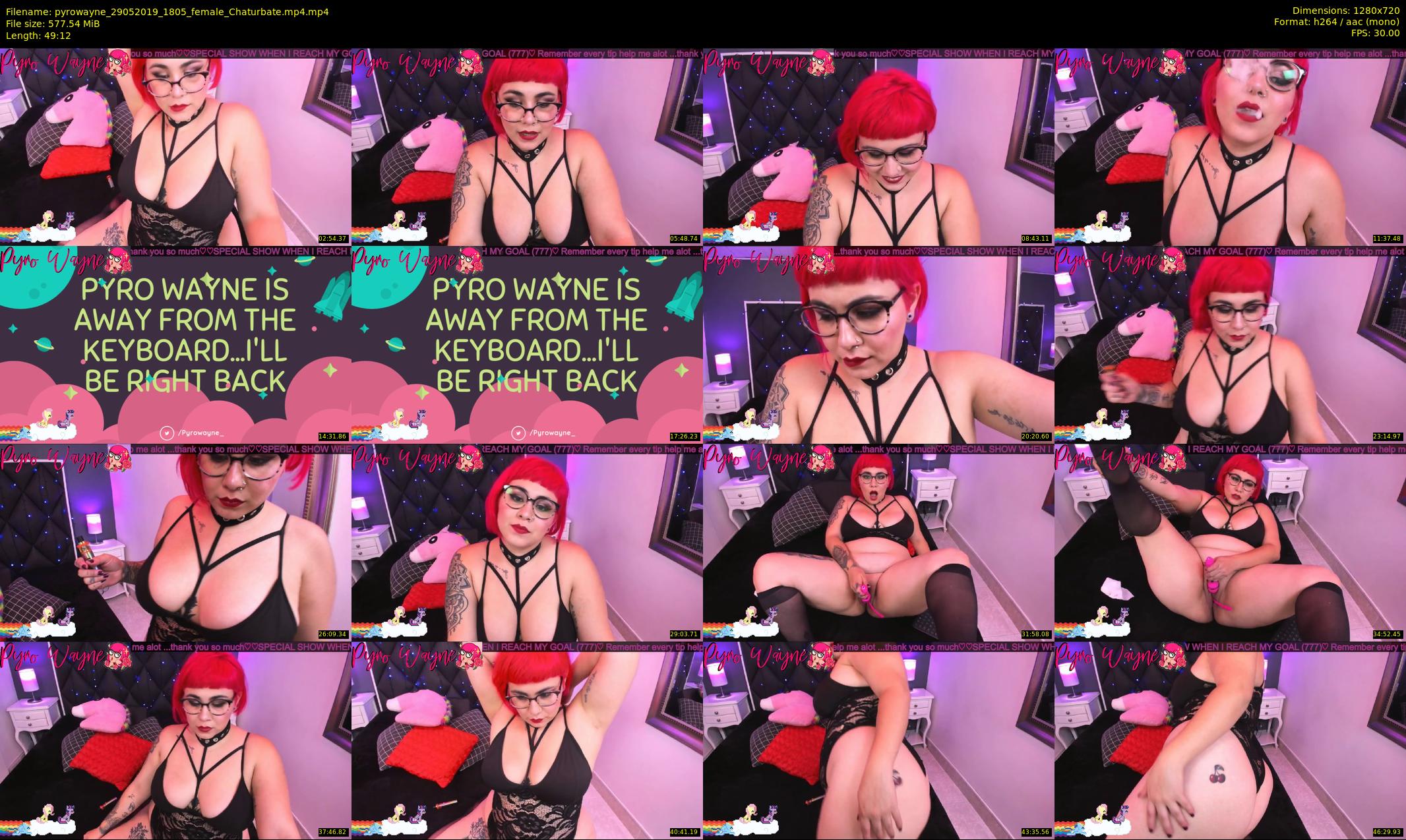 pyrowayne — 50 minute Chaturbate female cam show recording, 720p, May 29, 2019