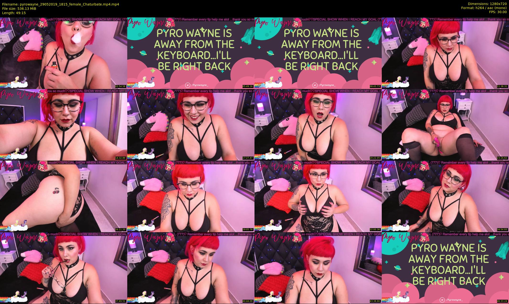 pyrowayne — 50 minute Chaturbate female cam show recording, 720p, May 29, 2019